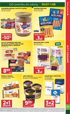Pogląd oferty "Stokrotka gazetka" - ważna od 30.07.2026 | Strona: 5 | Produkty: Stokrotka, Parówki, Makaron, Lody