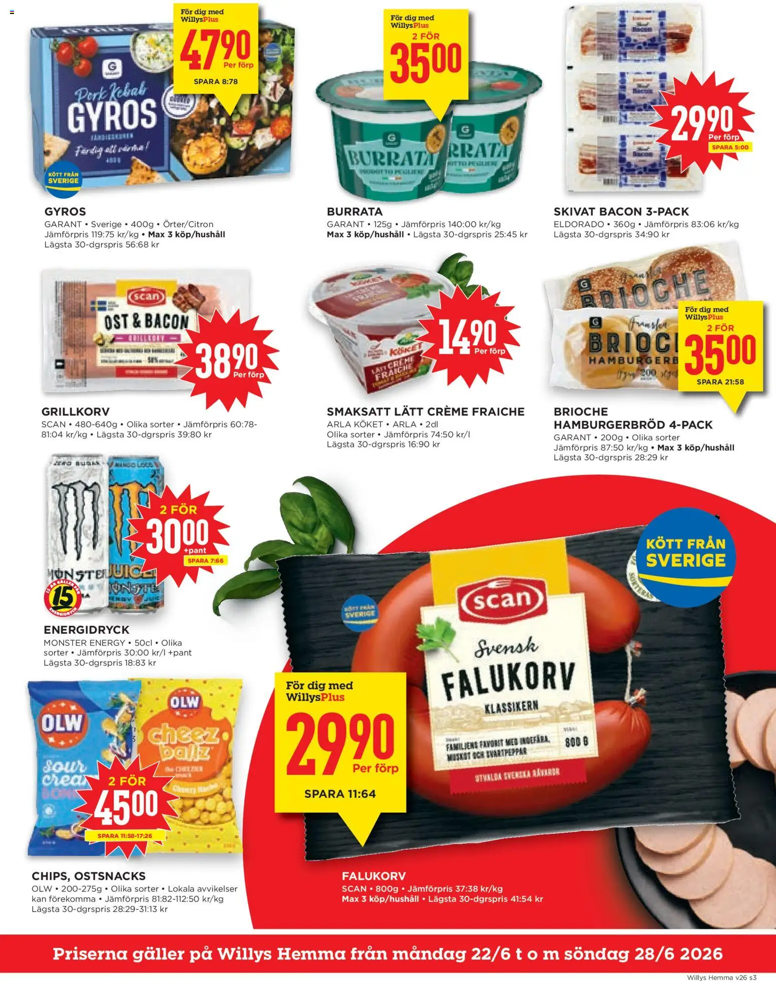 Willys reklamblad aktuell från 22/06/2026 | Sida: 3