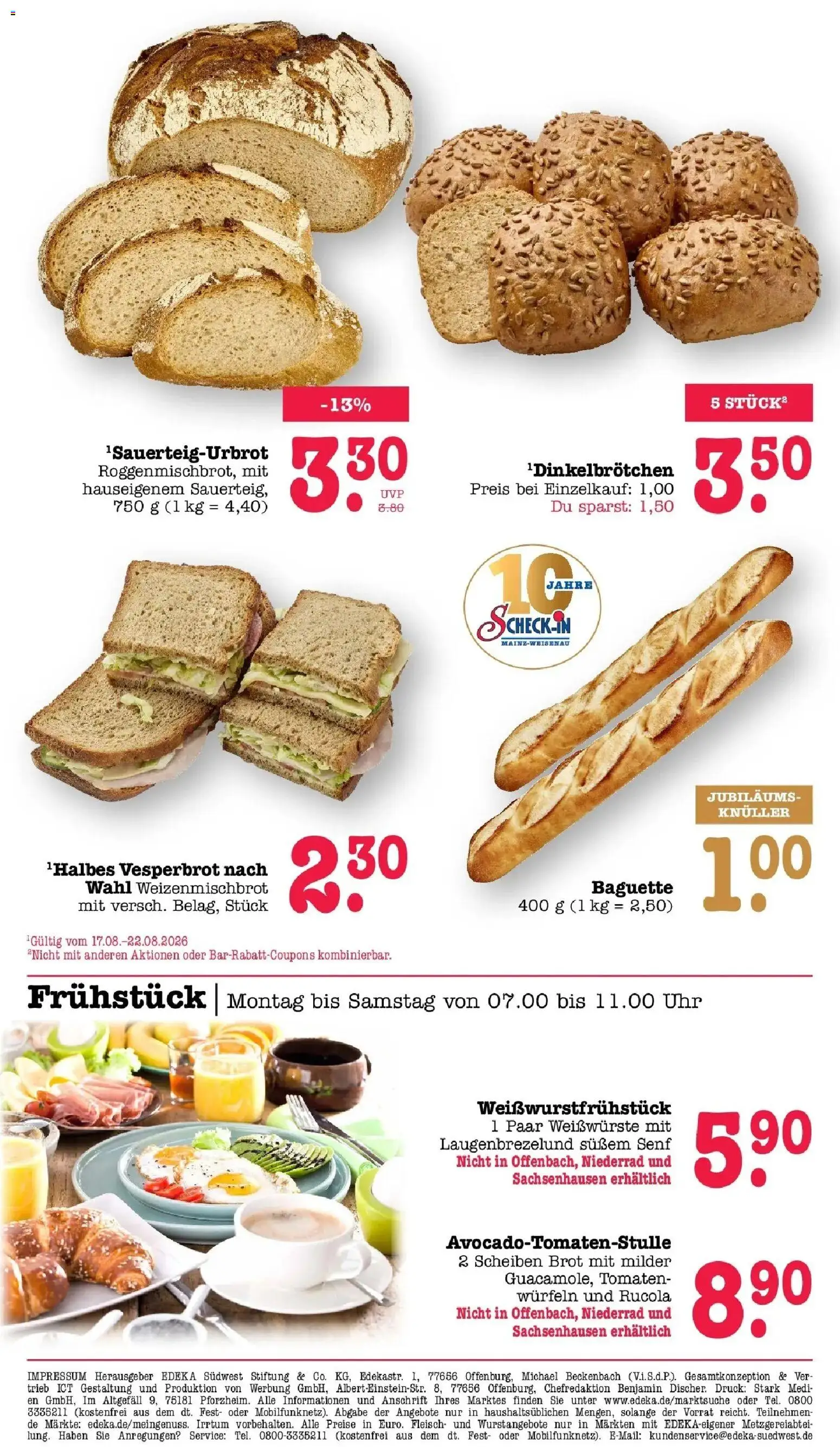 Edeka Prospekt Mainz-Weisenau (ab 17.08.2026) » Angebote Online | Seite: 12 | Produkte: Rucola, Baguette, Brot, Fleisch