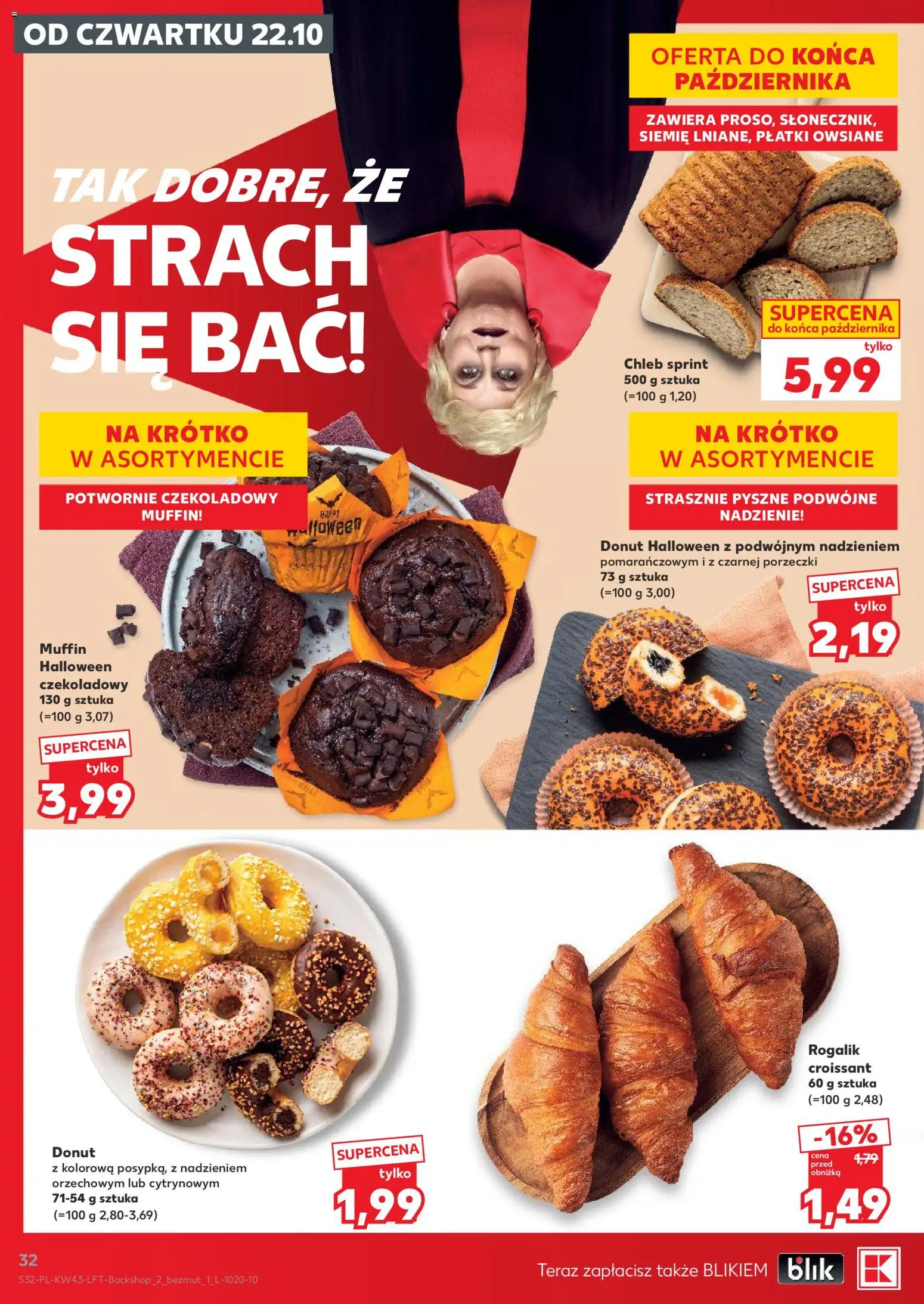 Kaufland Polsko leták od 22.10.2026 | Strana: 32 | Produkty: Donut, Chléb, Croissant