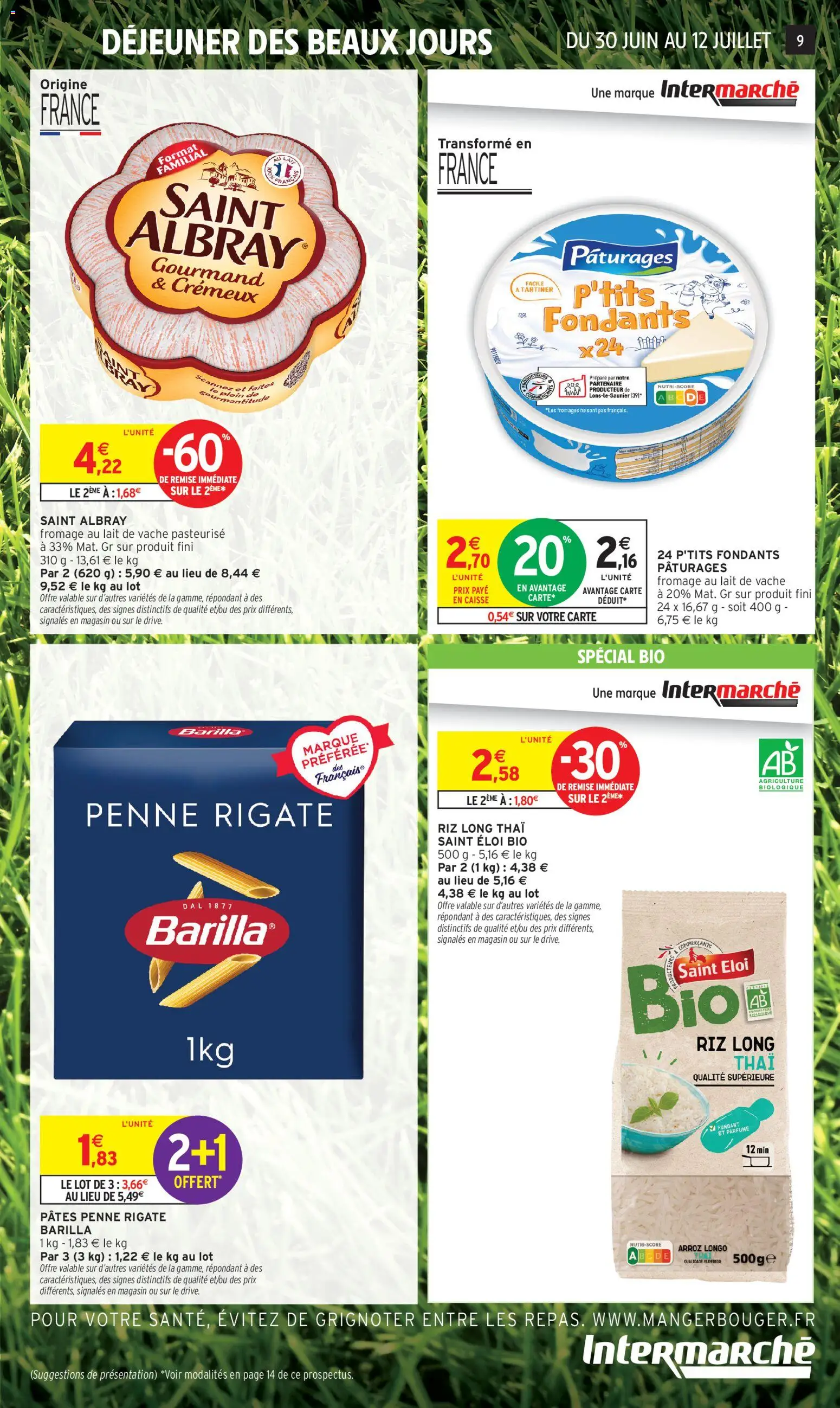 {H1} | Page: 9 | Produits: Lait, Fromage, Riz, Pâtes
