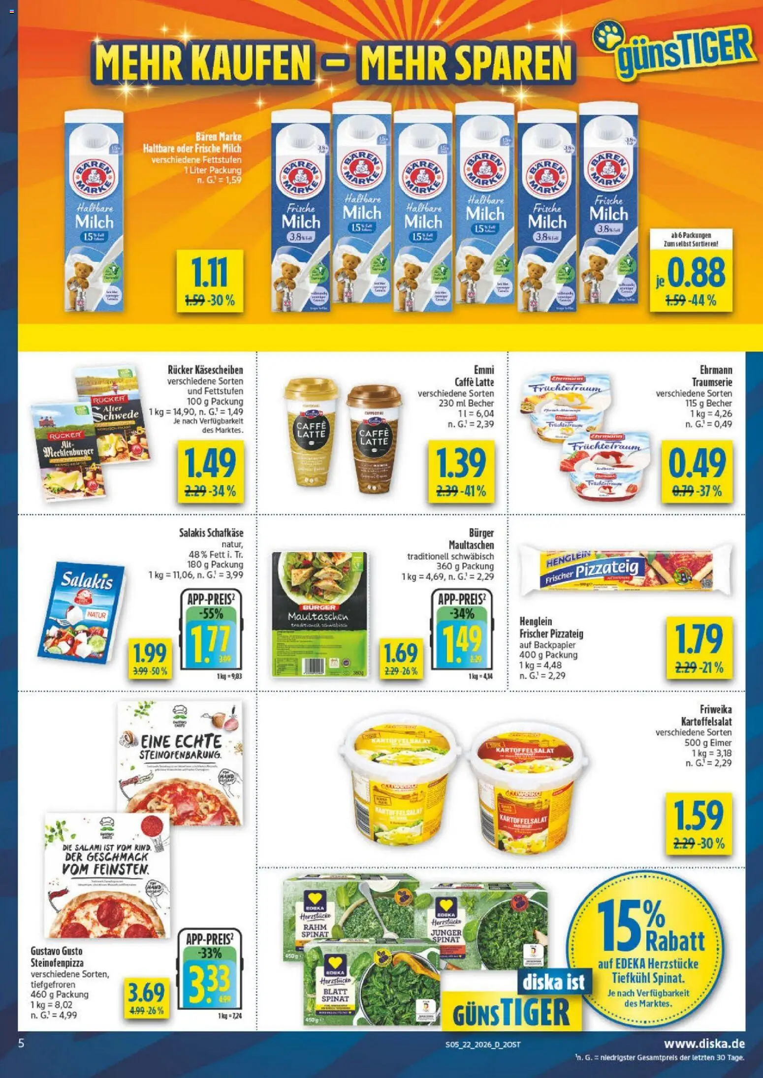 Diska - Diska Angebote Sachsen-Thüringen KW22 – gültig ab 26.05.2026 | Seite: 5 | Produkte: Gustavo gusto, Salakis, Salami, Maultaschen
