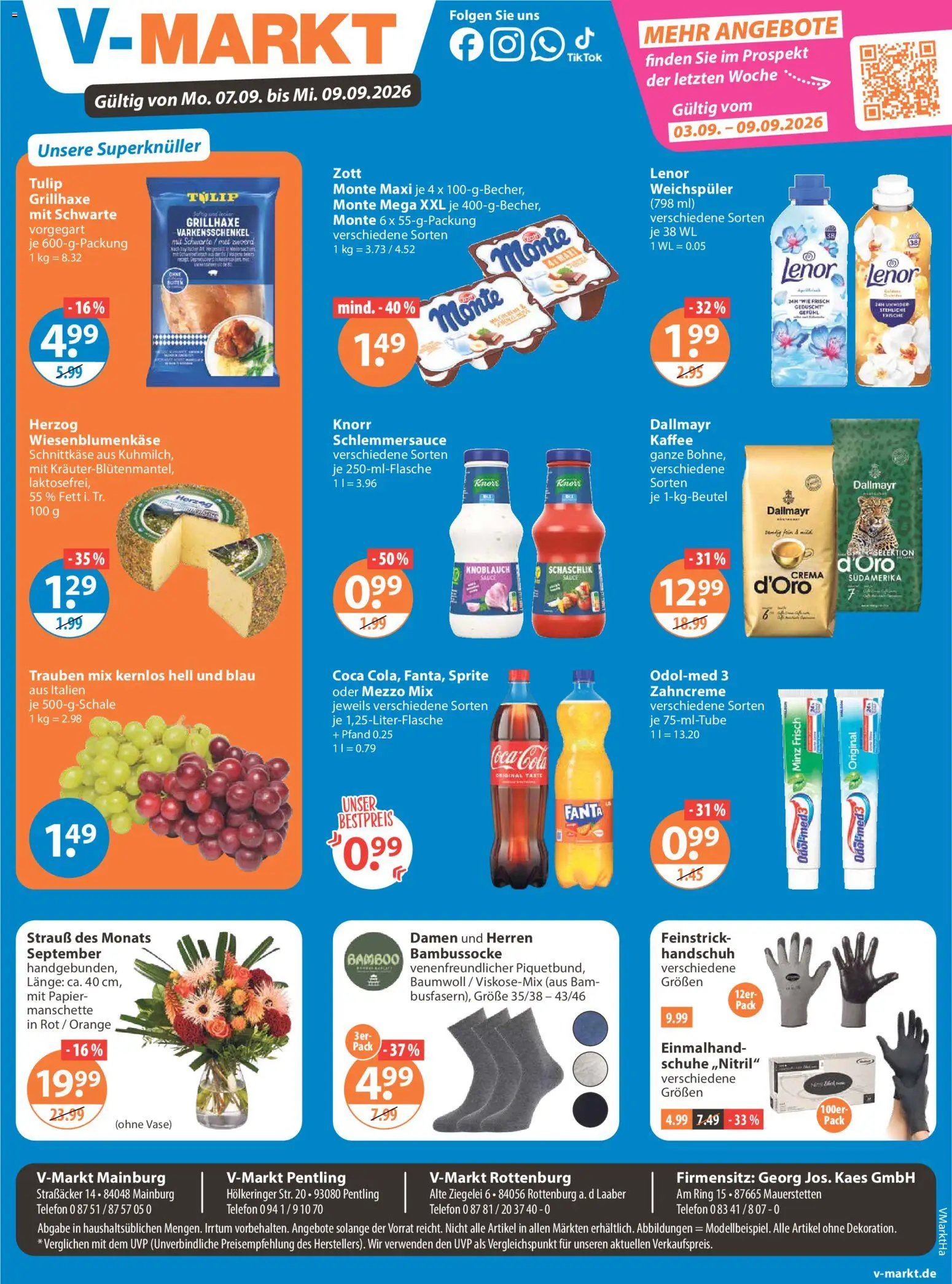 V-Markt Angebote – gültig ab 03.09.2026 | Seite: 23 | Produkte: Lenor, Met, Cola, Kaffee