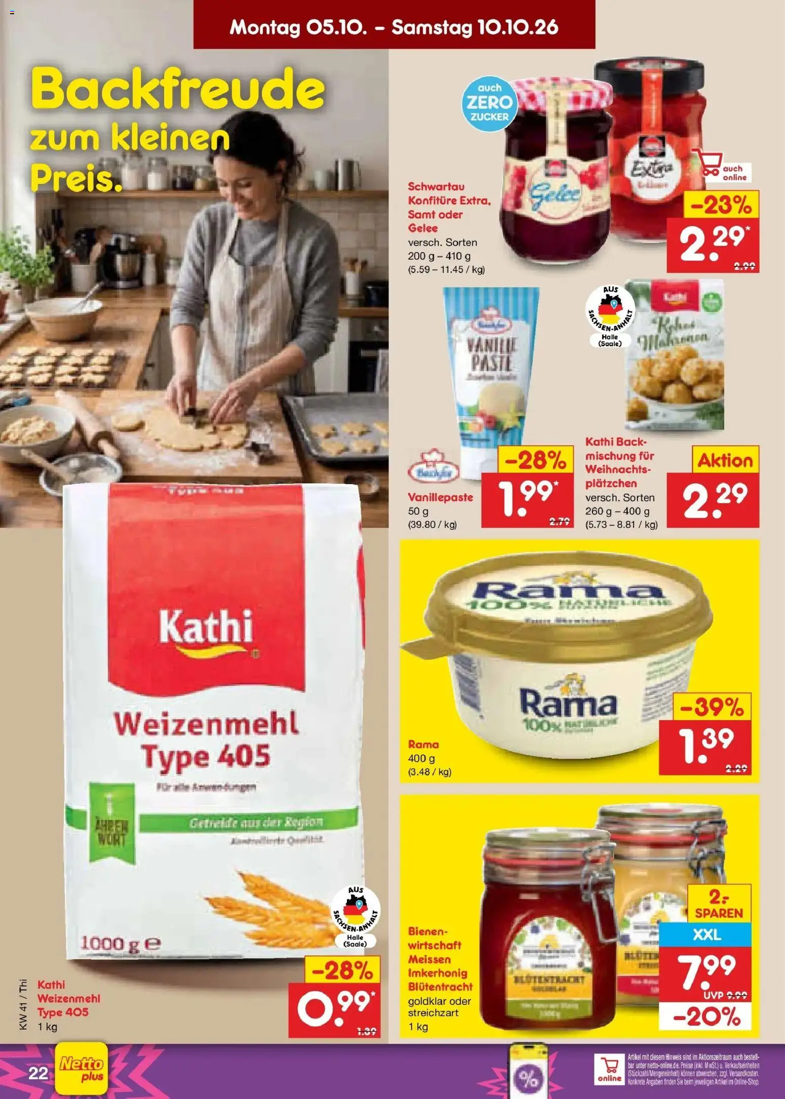 Netto Marken-Discount Prospekt Pirna – gültig ab 05.10.2026 | Seite: 24 | Produkte: Rama, Weizenmehl, Zucker, Getreide