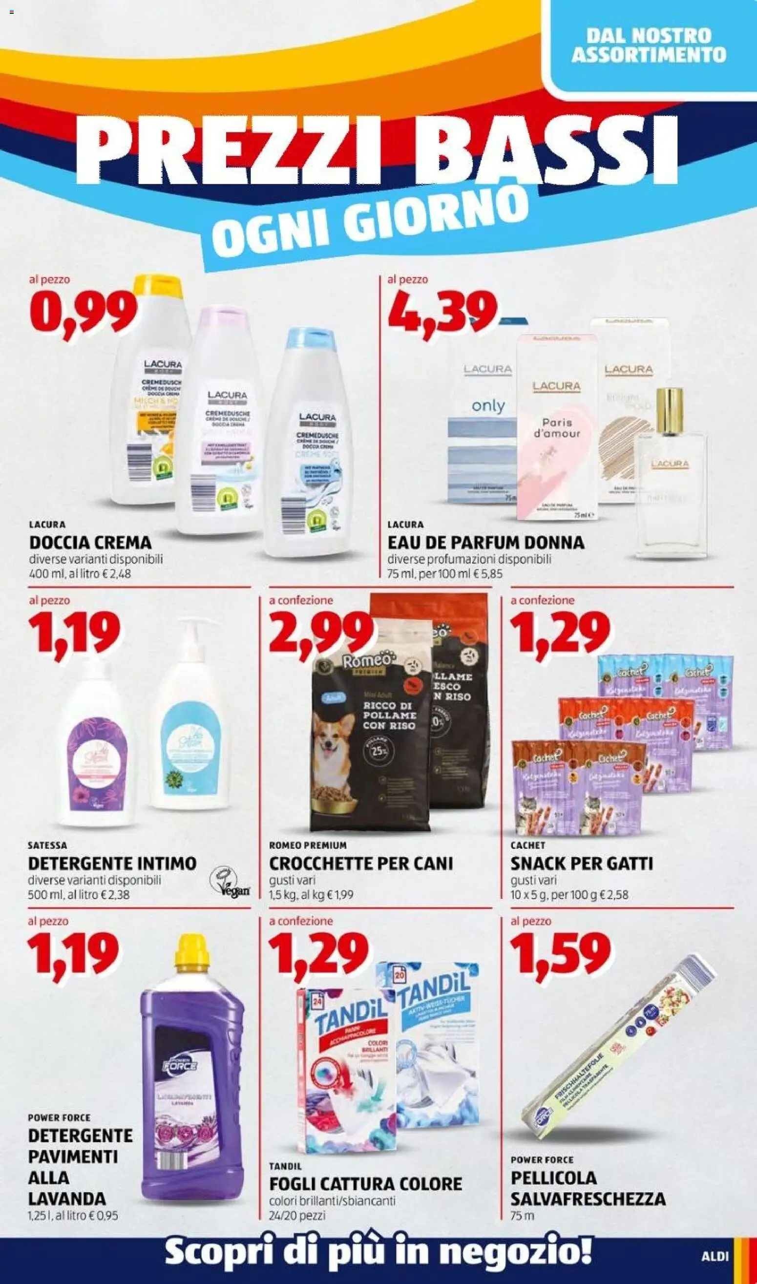 Volantino Aldi del 24/08/2026 | Pagina: 9 | Prodotti: Pollame, Pellicola, Lavanda, Doccia