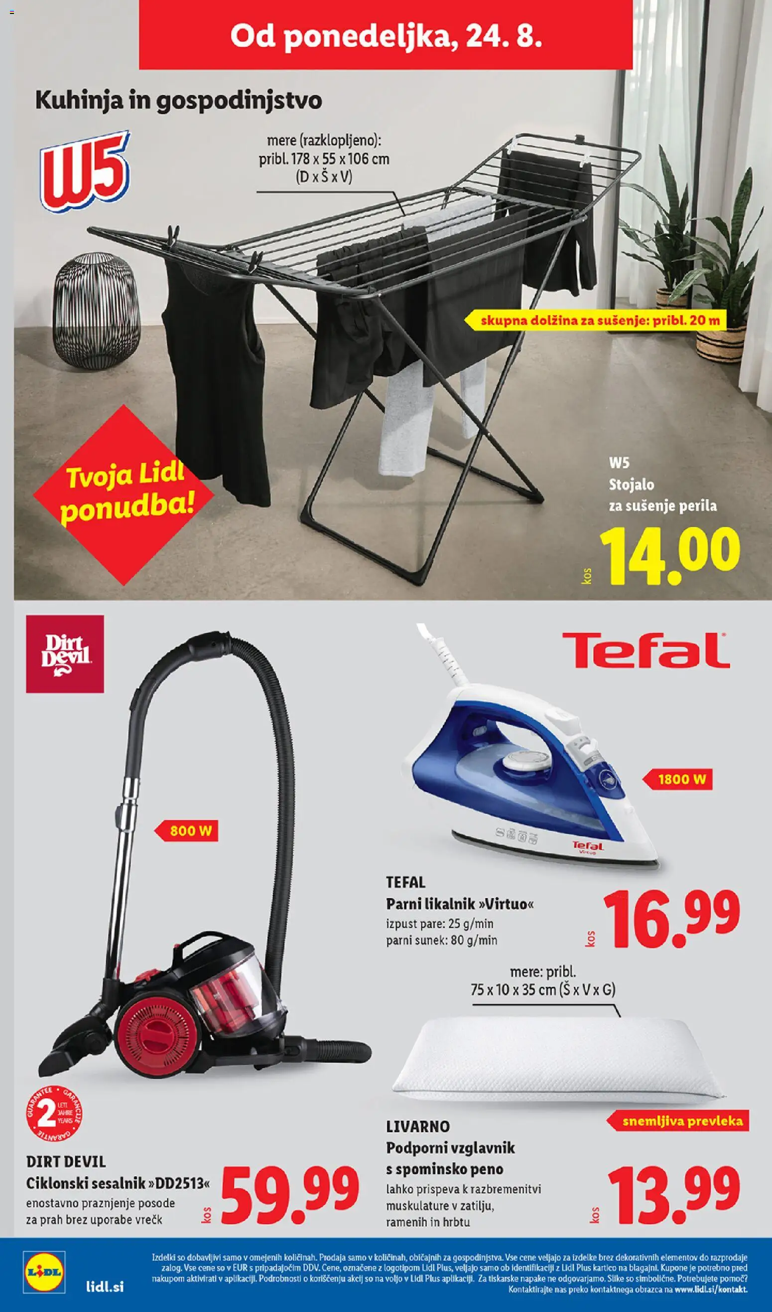 Novi Lidl katalog ponudbe – veljaven od 20.08.2026 | Stran: 58 | Izdelki: Vzglavnik, Prevleka, Kuhinja, Sesalnik