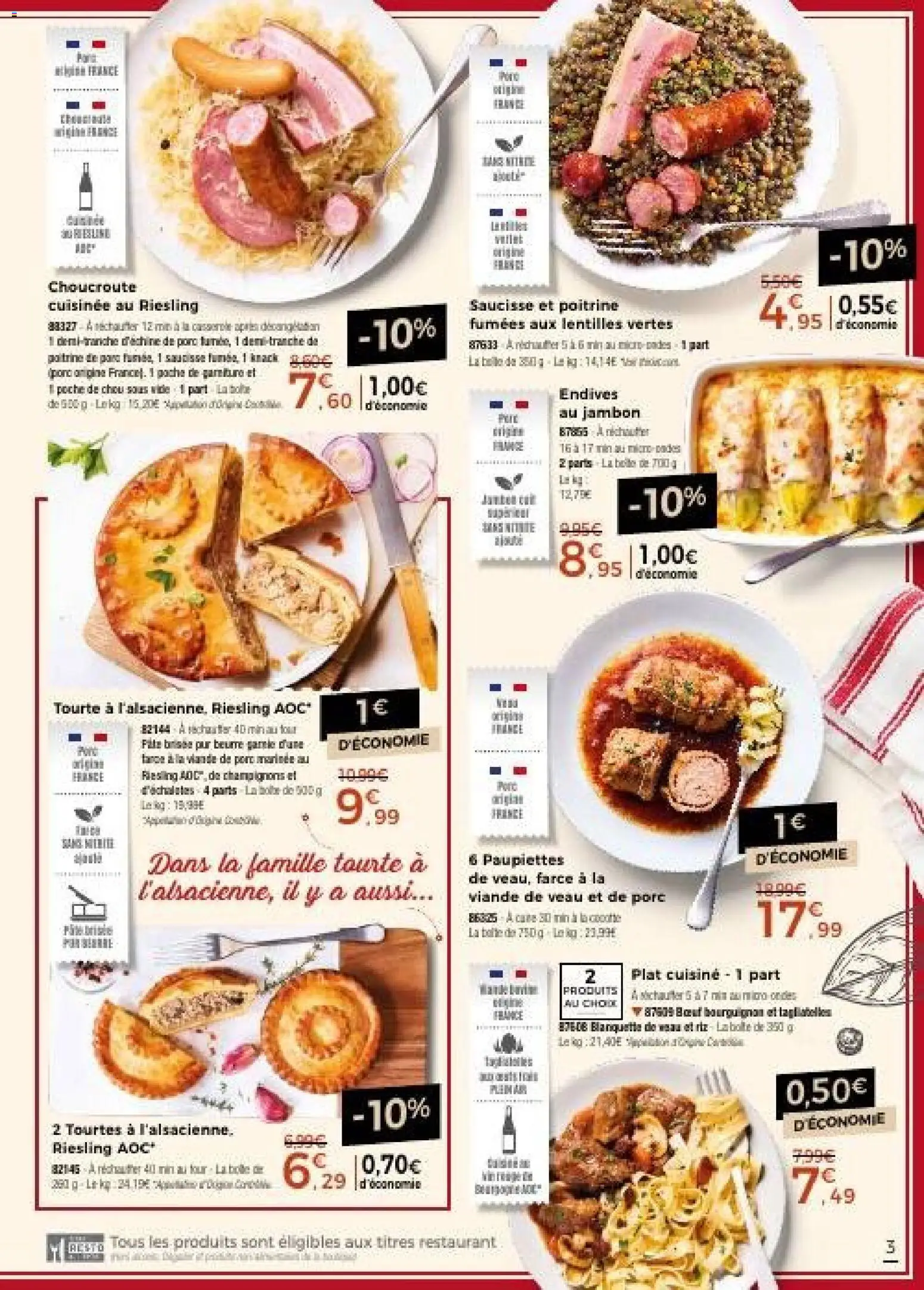 {H1} | Page: 3 | Produits: Poitrine de porc, Endives, Chou, Porc