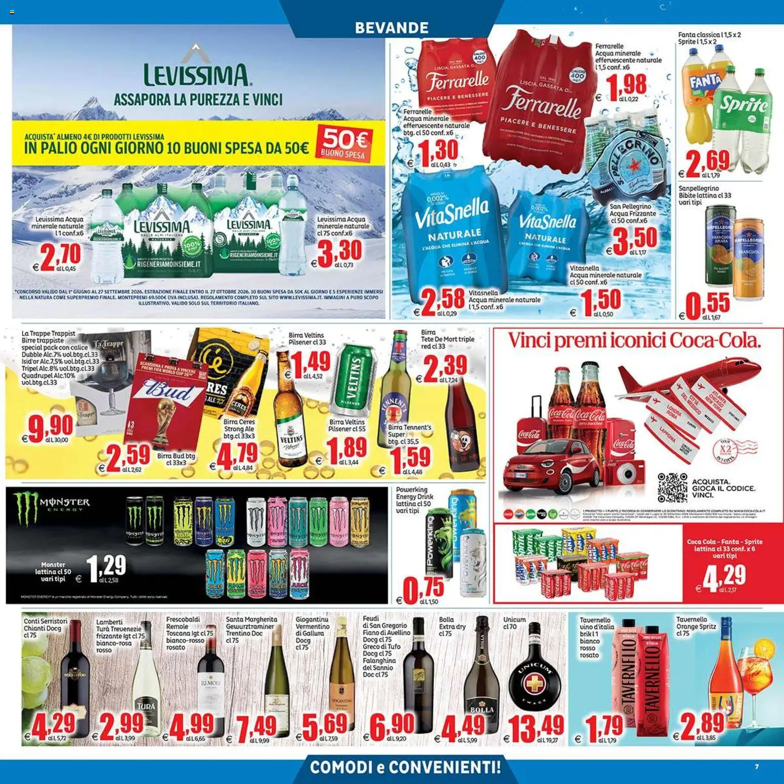 Volantino Elite Supermercati del 31/07/2026 | Pagina: 7 | Prodotti: Calice, Acqua, Vino, Fanta
