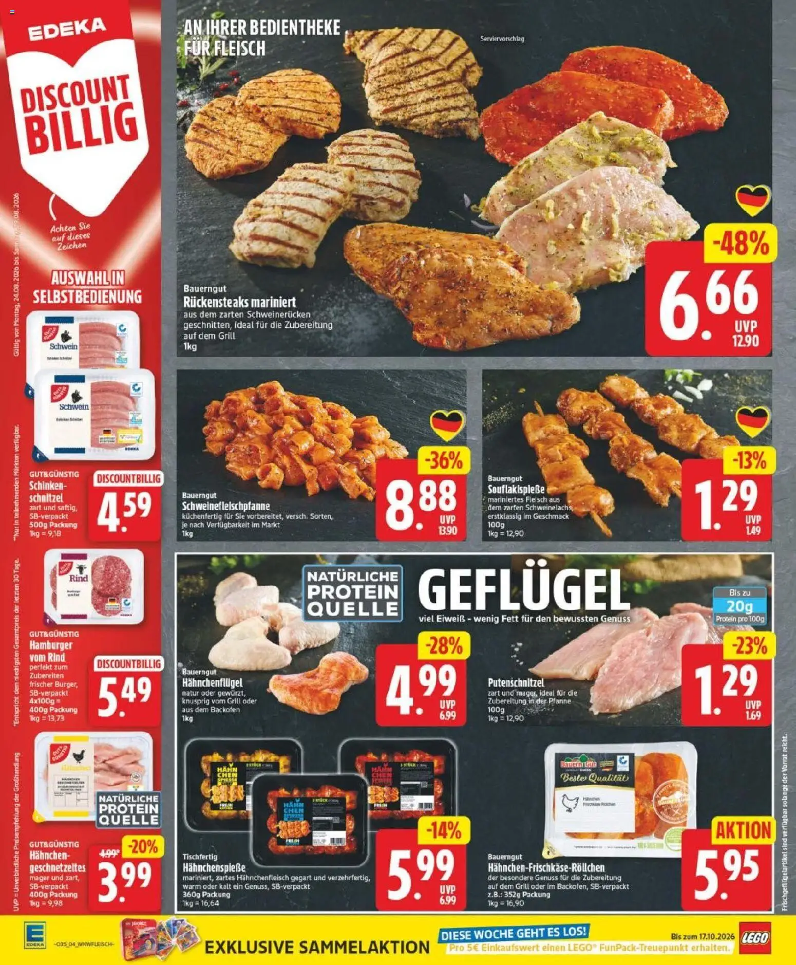 Edeka Prospekt Bremen – gültig ab 23.08.2026 | Seite: 6 | Produkte: Grill, Hahnchen, Putenschnitzel, Schweinerucken
