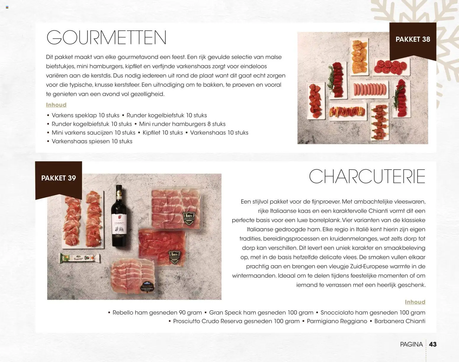 {H1} | Pagina: 43 | Producten: Kan, Prosciutto, Parmigiano Reggiano, Speklap