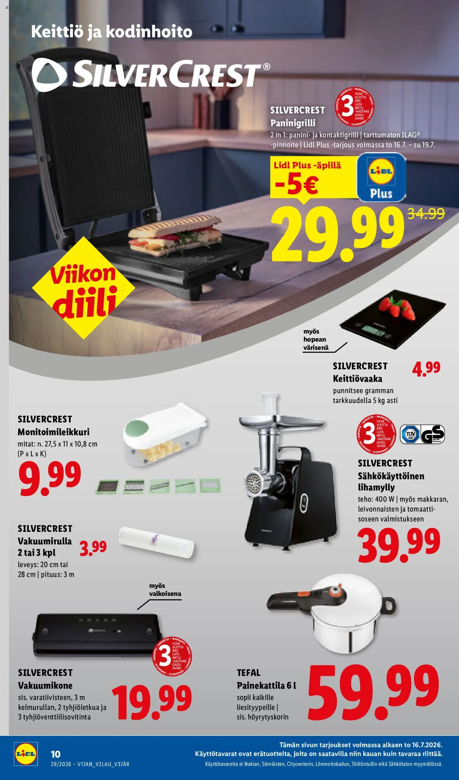 Lidl tarjoukset – voimassa 16/07/2026 alkaen | Sivu: 16 | Tuotteet: Keittiövaaka, Keittiö