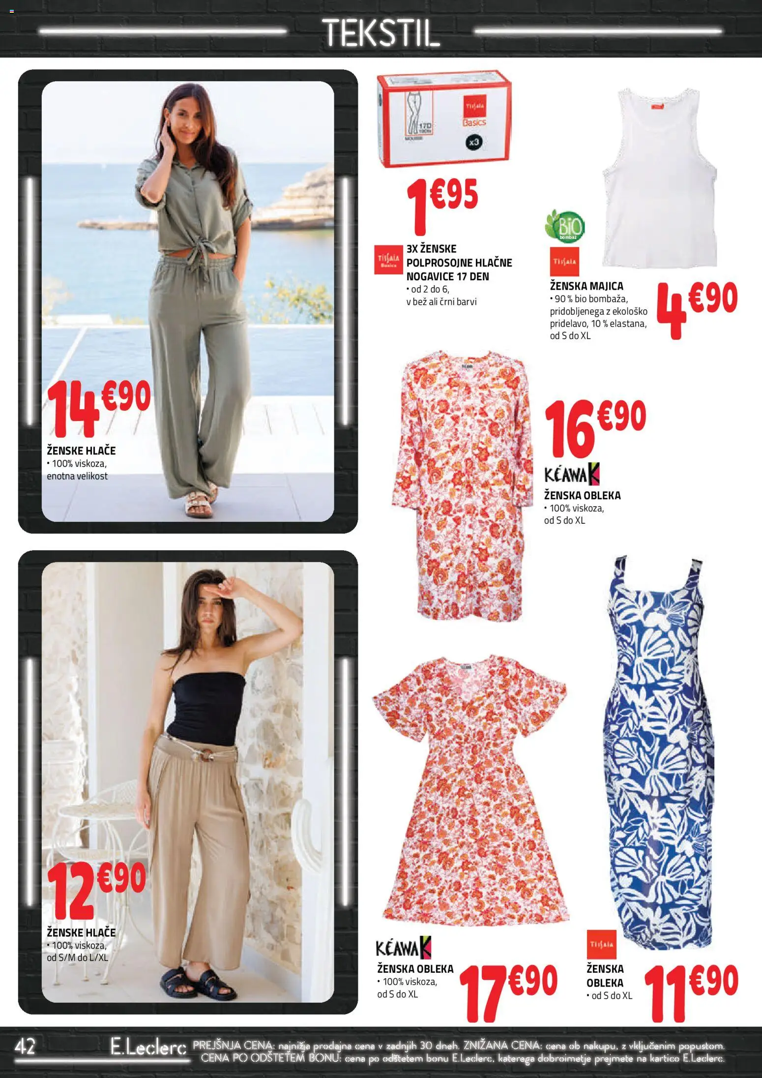 Novi E.leclerc katalog ponudbe – veljaven od 05.08.2026 | Stran: 4 | Izdelki: Majica, Hlace, Nogavice, Obleka