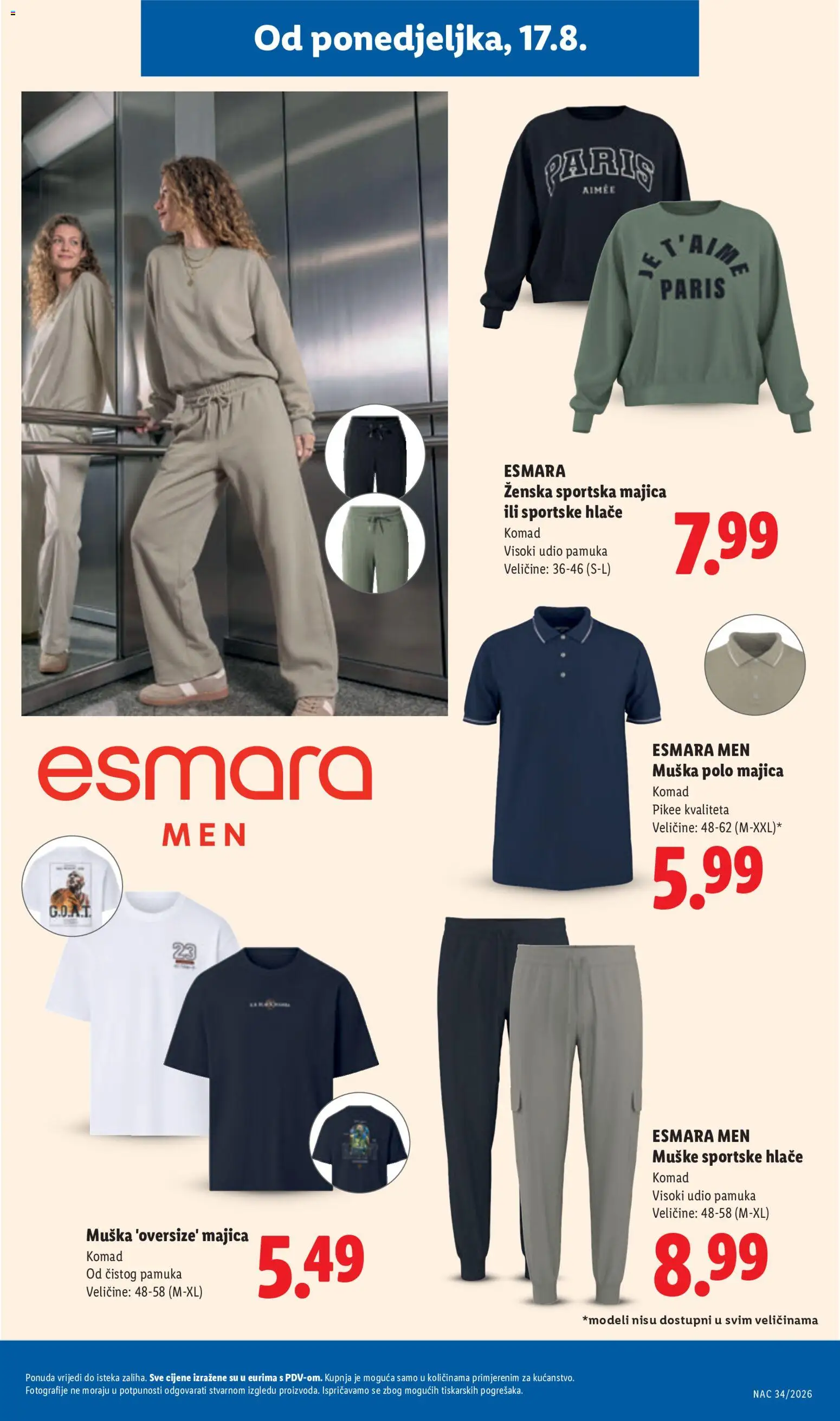 Lidl katalog | vrijedi od 17.08.2026 | Stranica: 27 | Proizvodi: Majica, Hlače, Polo majica