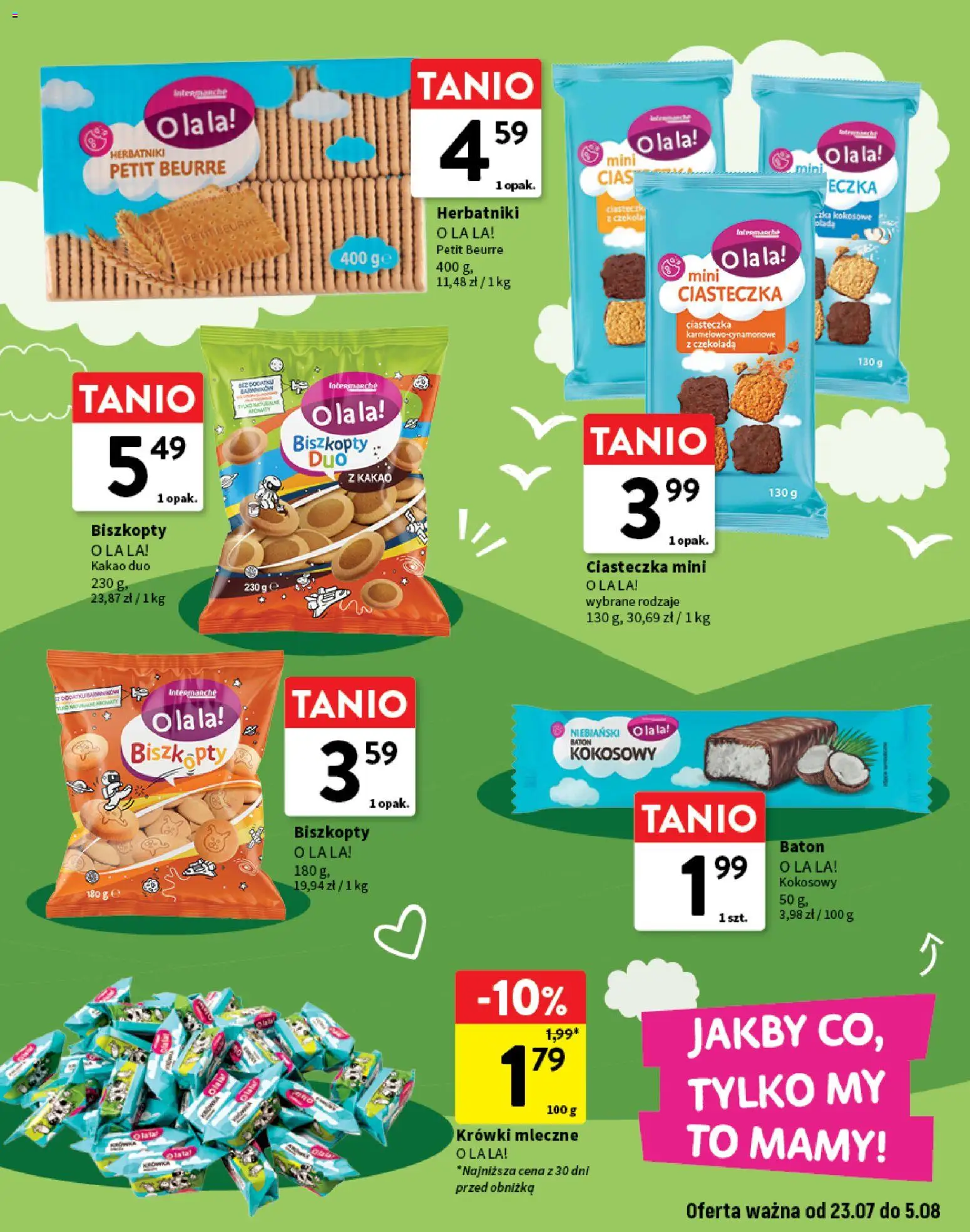 Intermarche gazetka - O La La! Ja to kupuję od 23.07.2026 | Strona: 5 | Produkty: Kakao, Herbatniki, Baton, Krówki