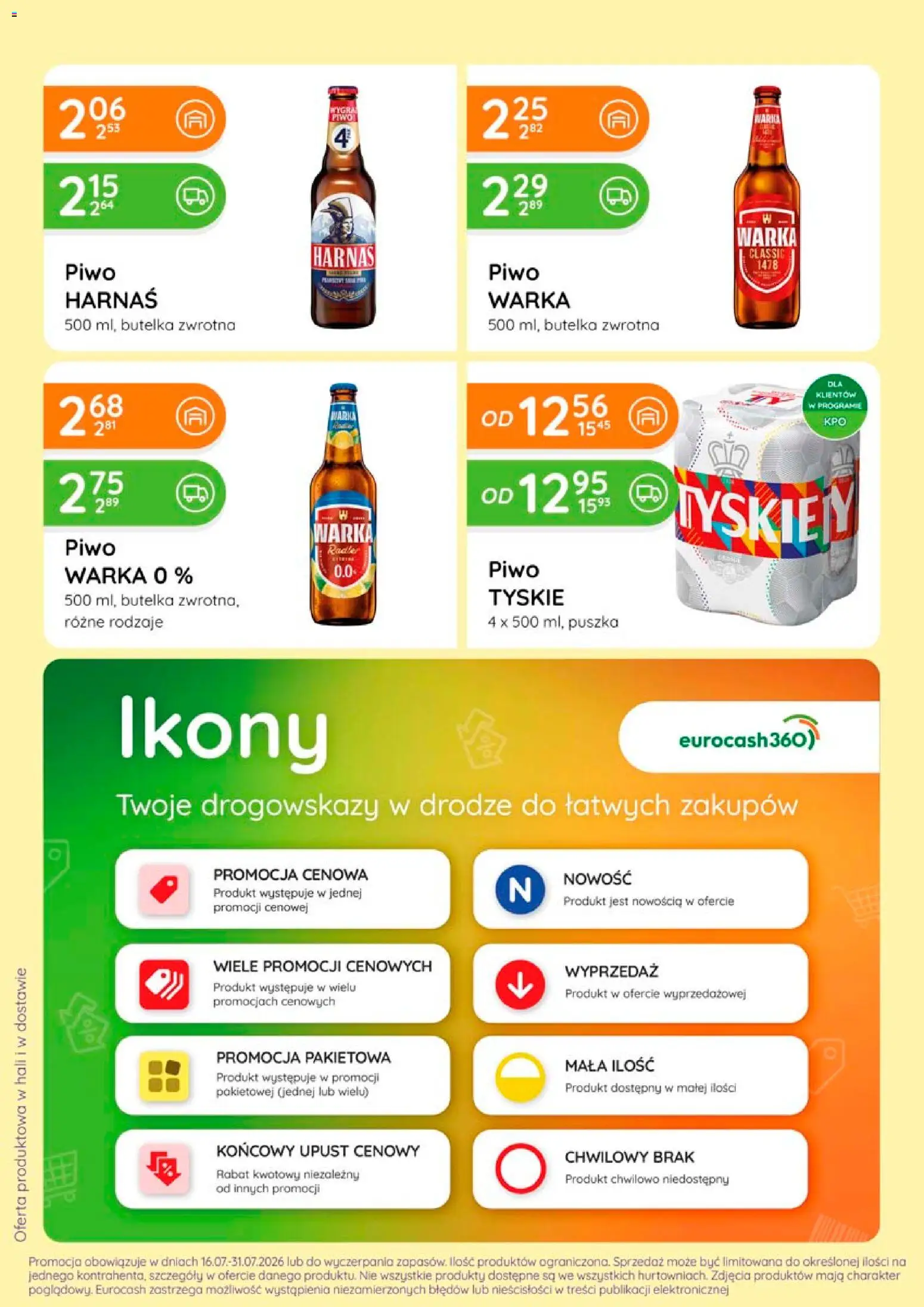 Eurocash gazetka - Ofensywa Alkoholowa od 16.07.2026 | Strona: 4 | Produkty: Warka, Piwo Warka, Tyskie, Harnaś