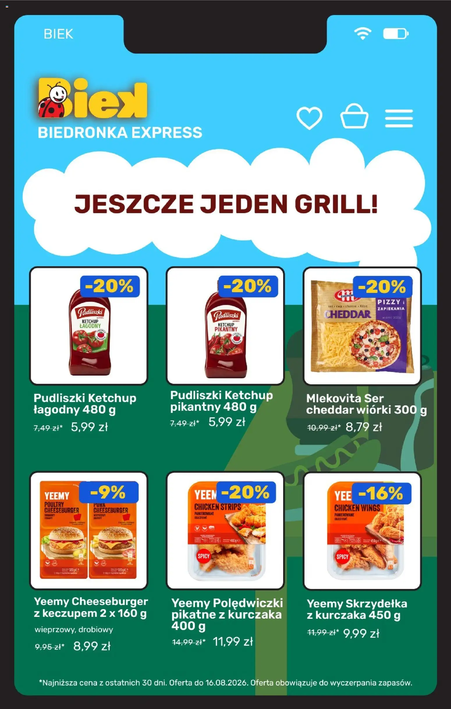 Biedronka gazetka - Biek od 13.08.2026 | Strona: 10 | Produkty: Grill, Polędwiczki, Cheeseburger, Ser cheddar