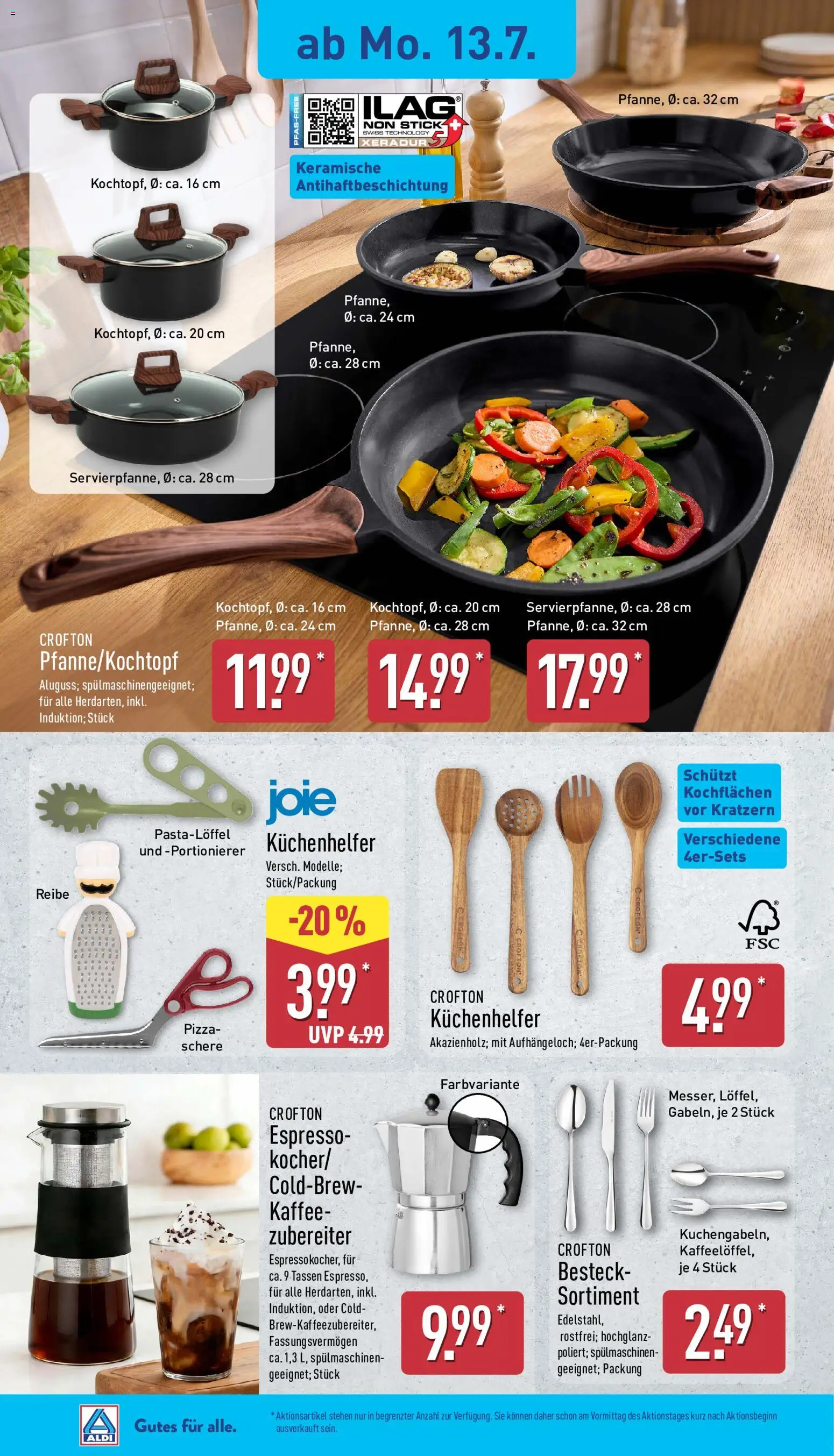 Aldi Prospekt – gültig ab 13.07.2026 | Seite: 14 | Produkte: Kaffee, Pizza