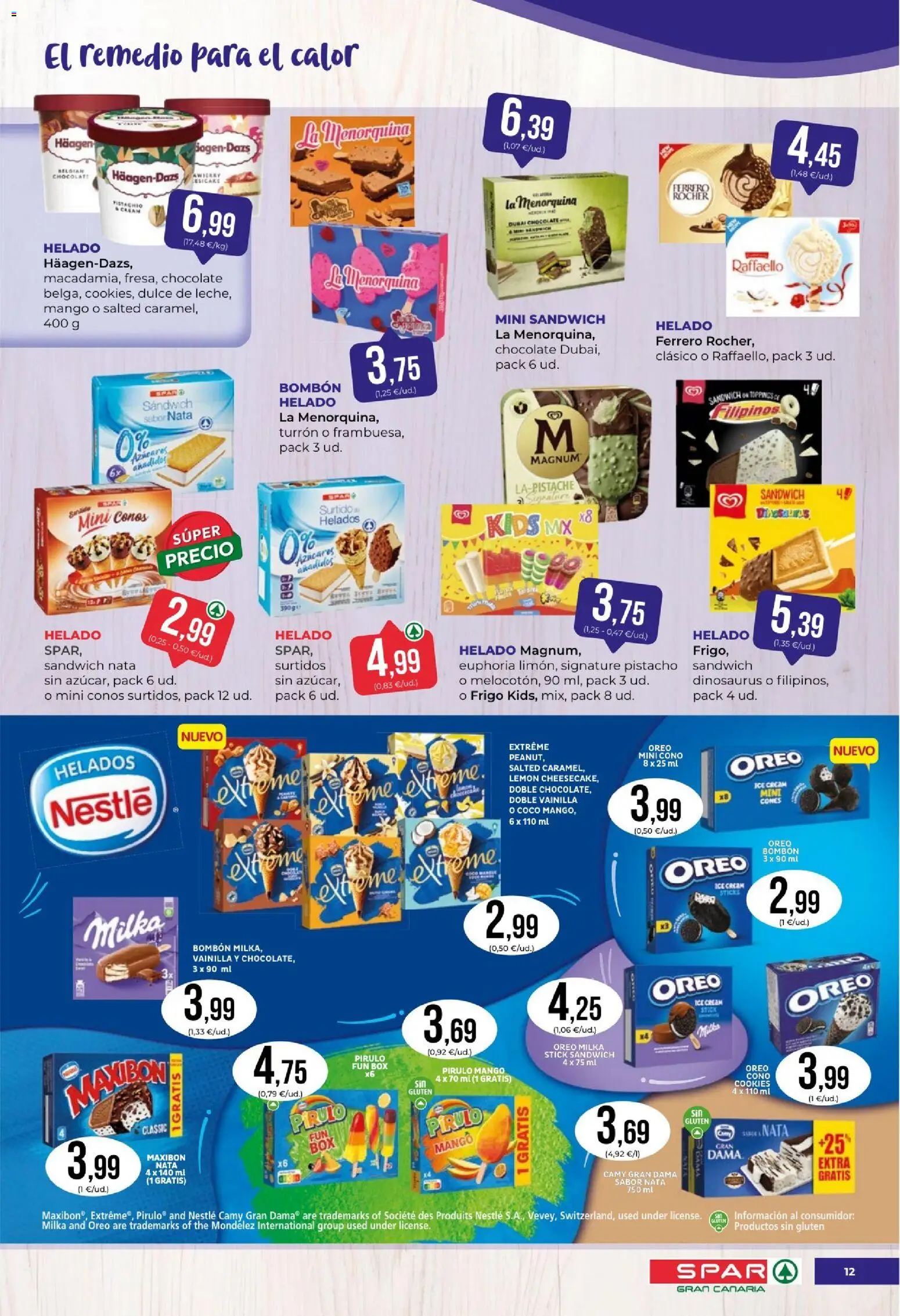 Spar folleto │ válido desde el 24/07/2026 | Página: 12 | Productos: Chocolate, Τυρόπιτα, Helado, Ρούτερ
