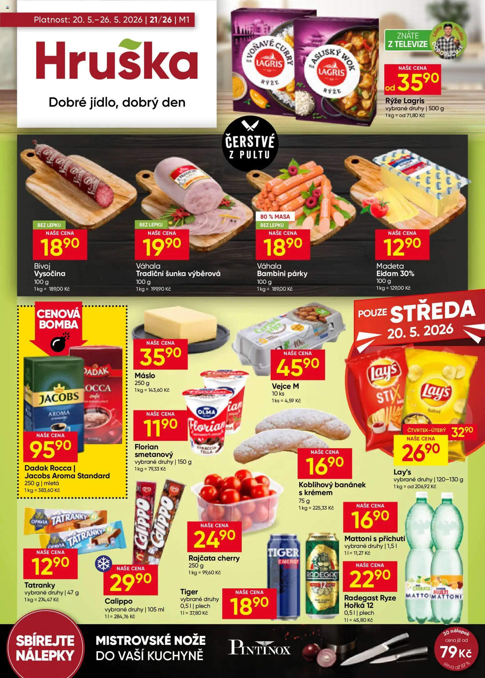 Hruška leták od 20.05.2026 | Strana: 1 | Produkty: Máslo, Radegast, Vysočina, Kuchyně