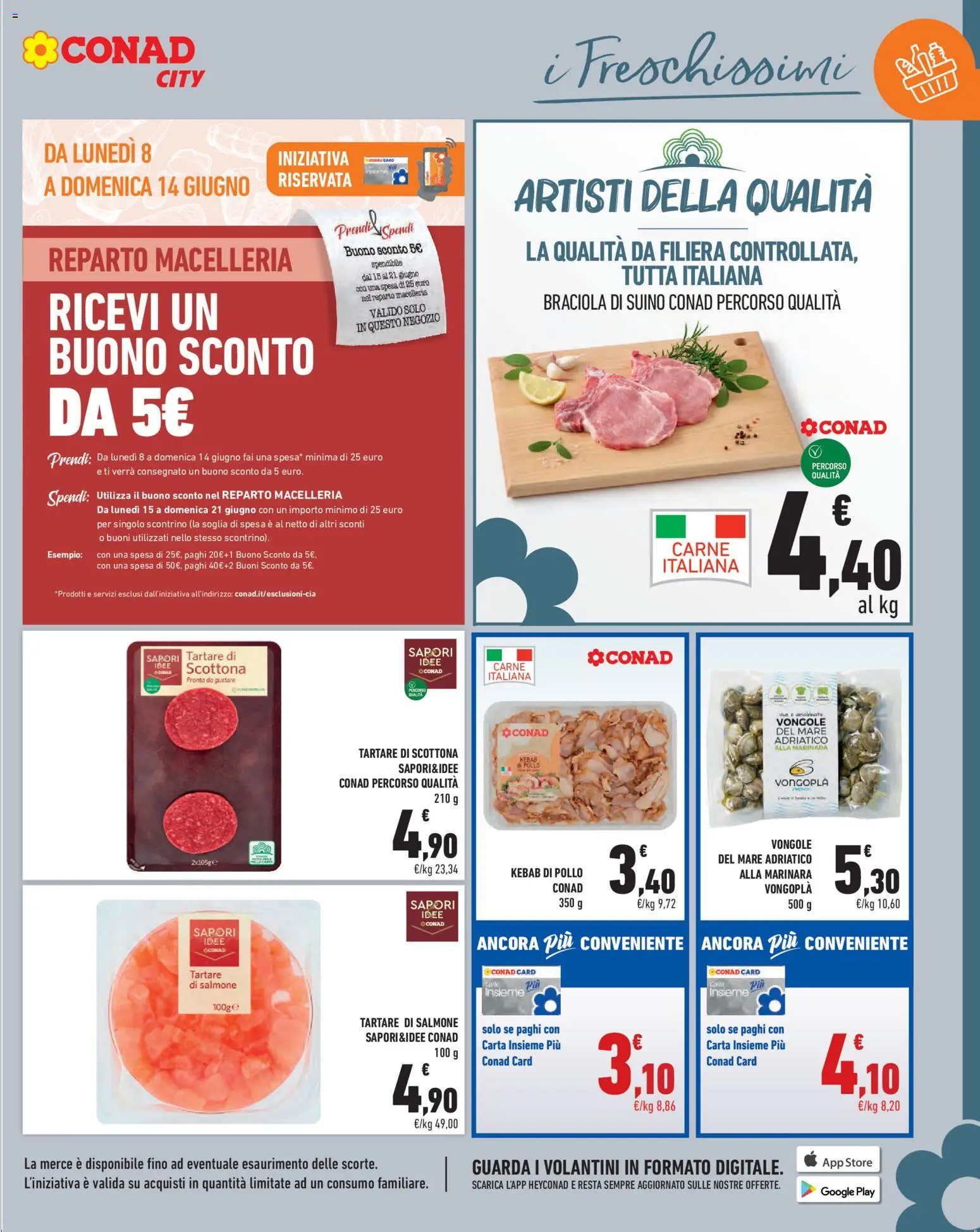 Volantino Conad del 05.06.2026 | Pagina: 7 | Prodotti: Pollo, Salmone, Vongole, The
