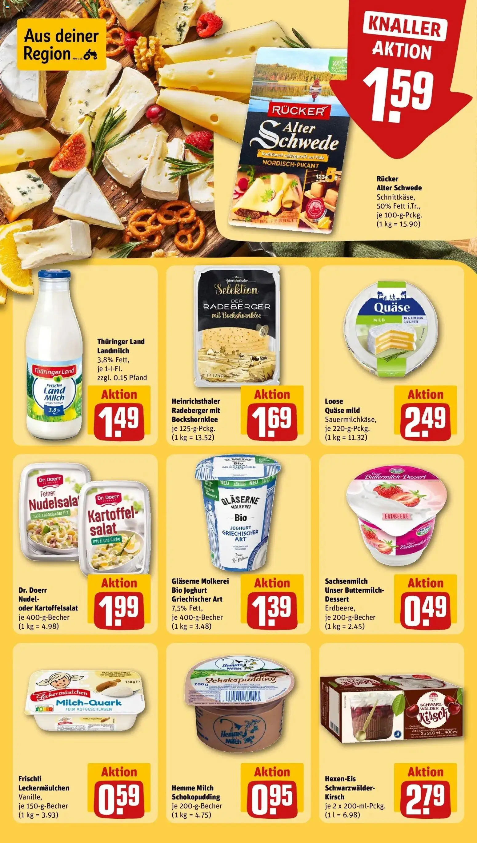 Rewe Prospekt Lichtenstein / Sachsen	 – gültig ab 12.04.2026 | Seite: 19 | Produkte: Buttermilch, Joghurt, Pudding, Salat