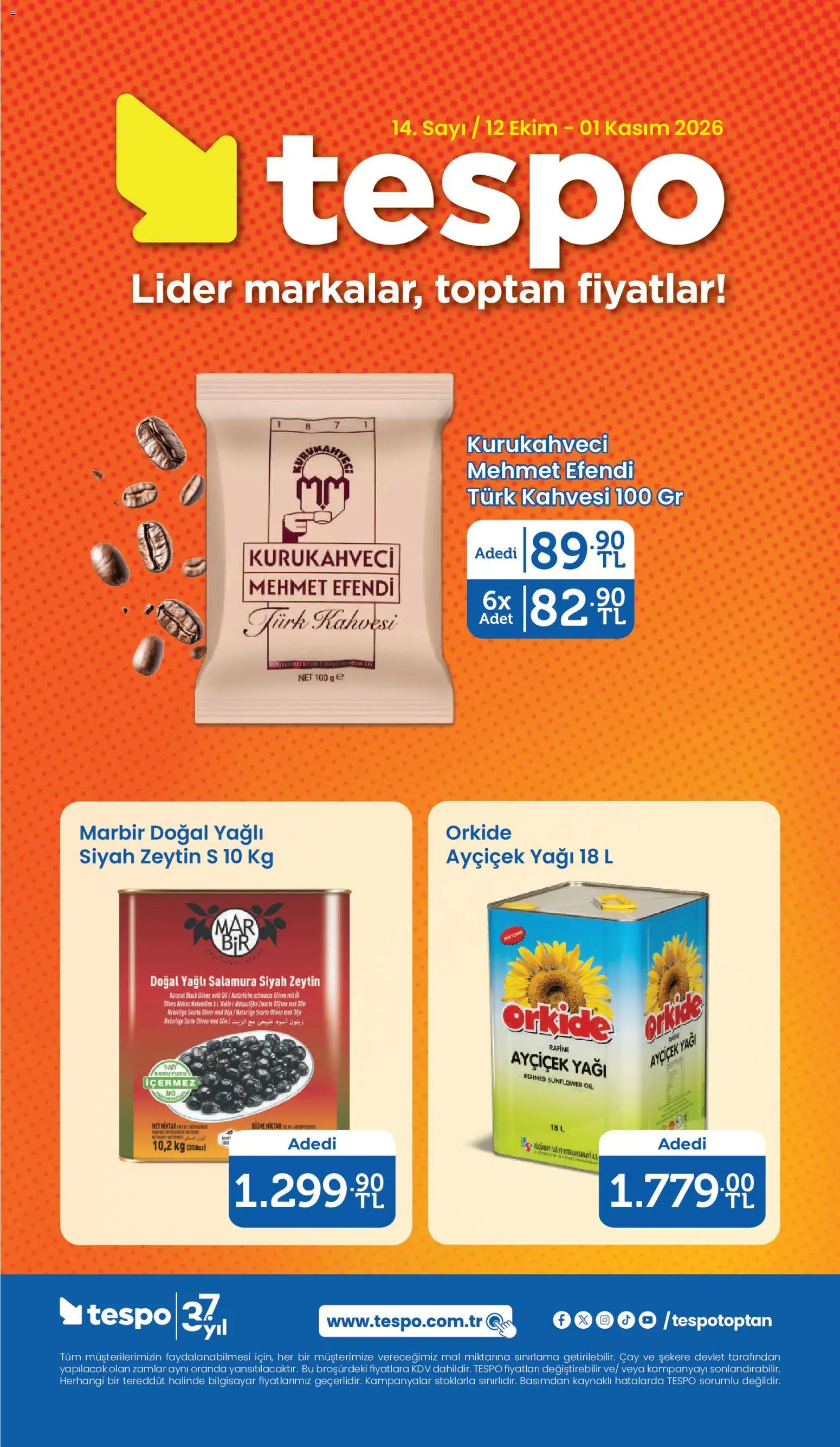 Tespo Katalog - 12 Ekim 2026 tarihinden itibaren geçerlidir | Sayfa: 1 | Ürünler: Çay, Zeytin, Bilgisayar