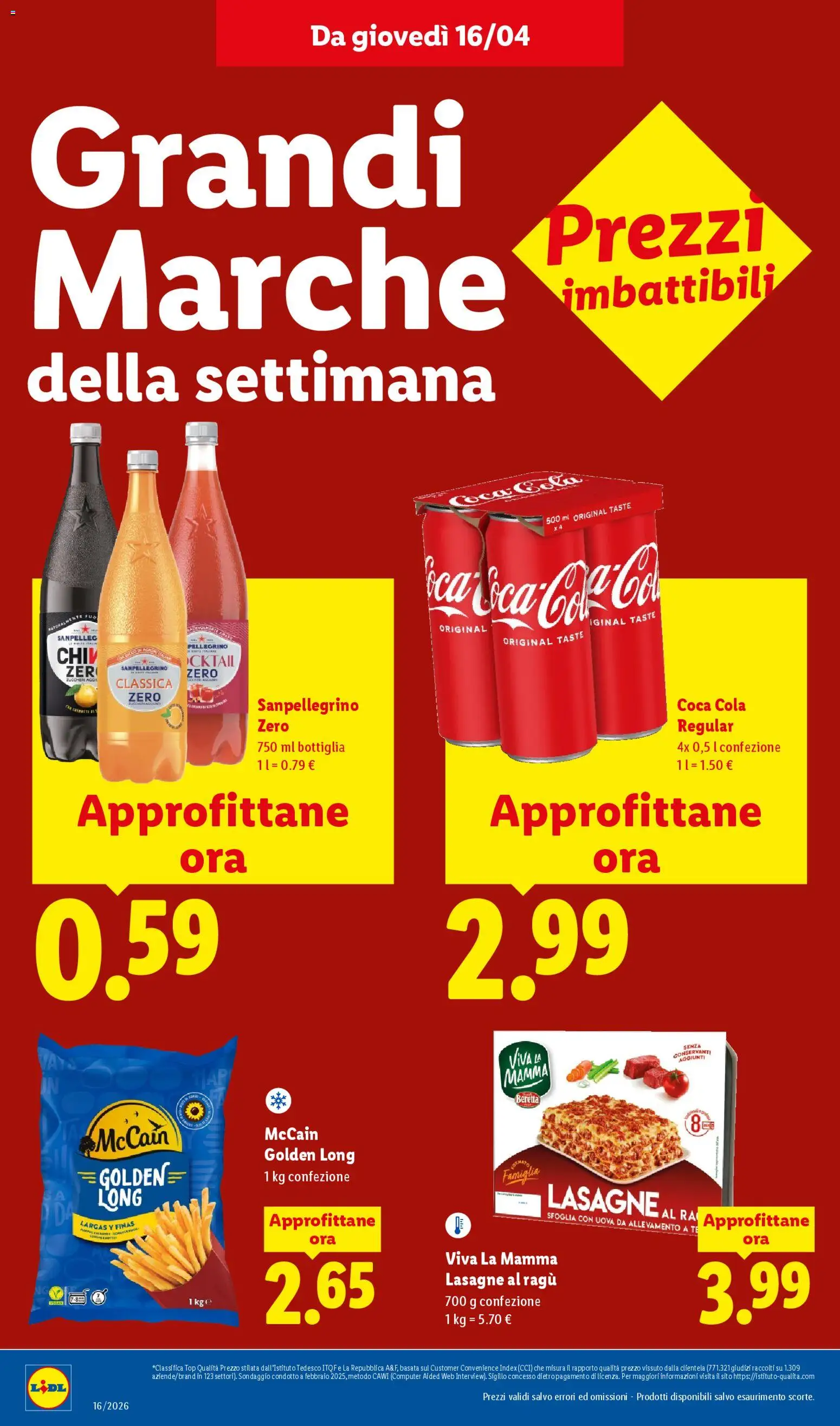 Volantino Lidl del 16.04.2026 | Pagina: 12 | Prodotti: Uova, Top, Bottiglia, Coca Cola