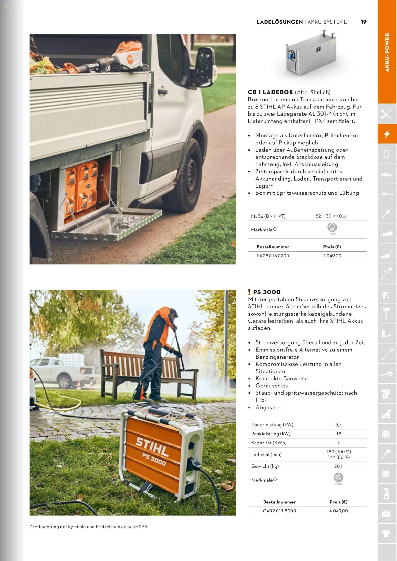 STIHL Katalog – gültig ab 01.01.2026 | Seite: 19 | Produkte: Gewicht, Steckdose, Box