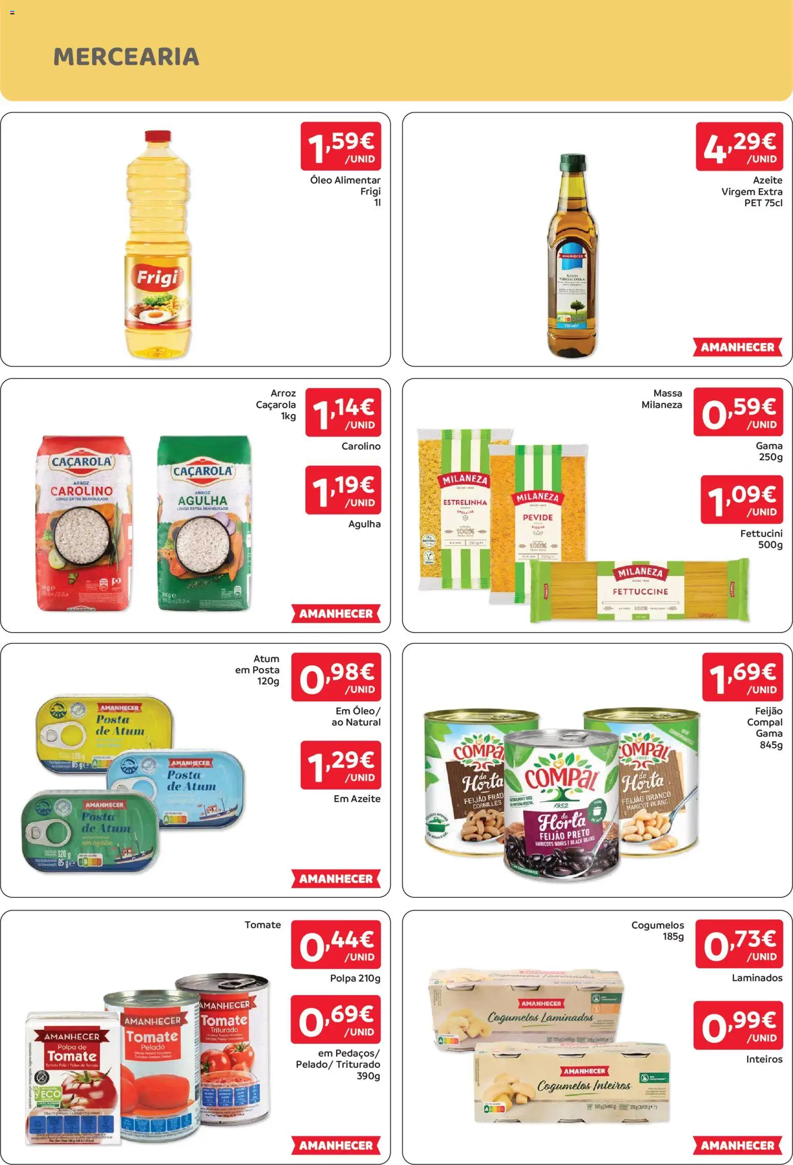 Amanhecer folheto │ válido de 29/10/2026 | Página: 6 | Produtos: Óleo alimentar, Azeite, Milaneza, Cogumelos