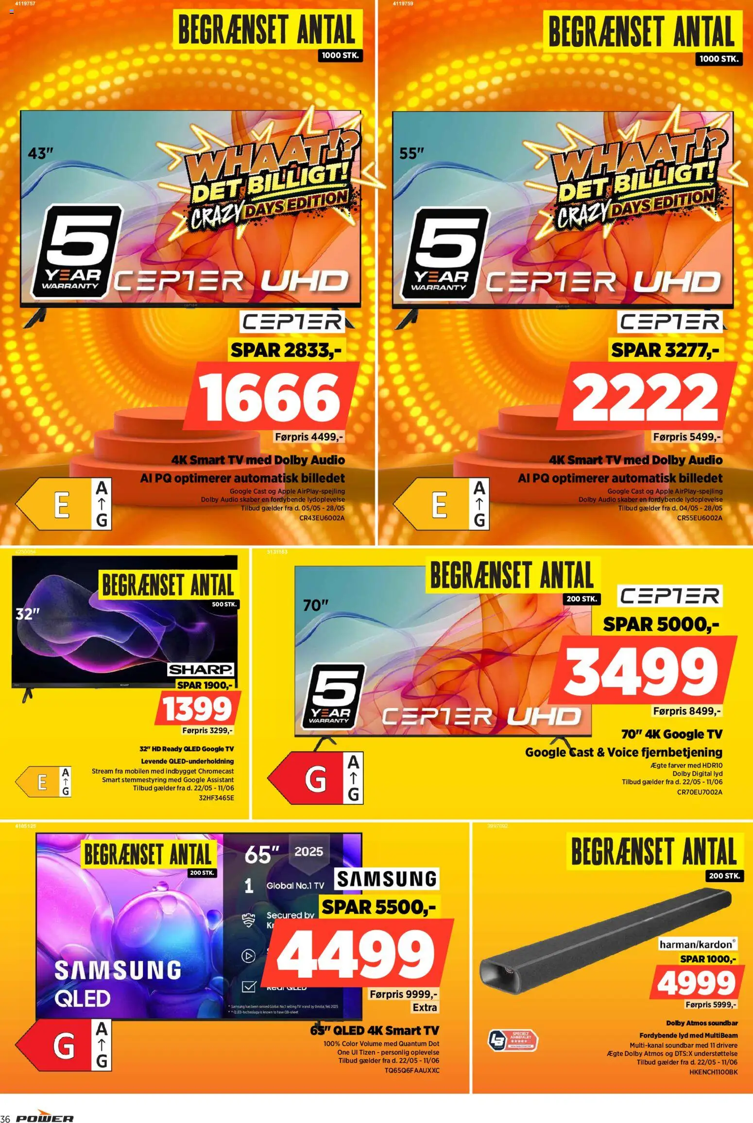 Power tilbudsavis – gyldig fra 22.05.2026 | Side: 36 | Produkter: Soundbar, Is, TV, Lyd