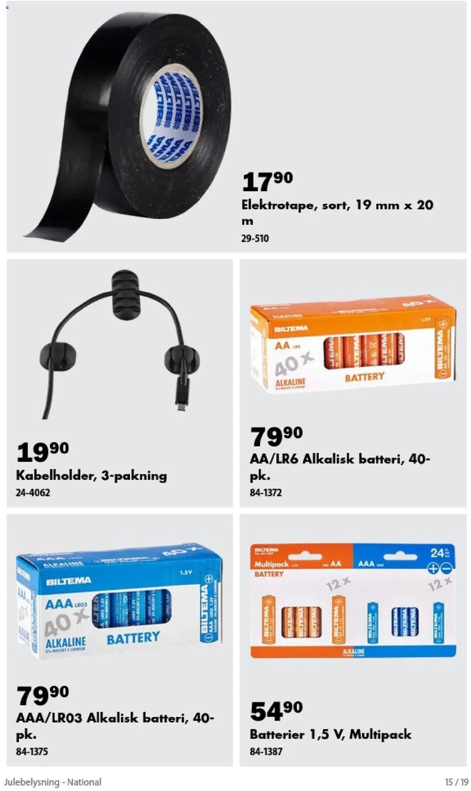 {H1} | Side: 15 | Produkter: Julebelysning, Batterier