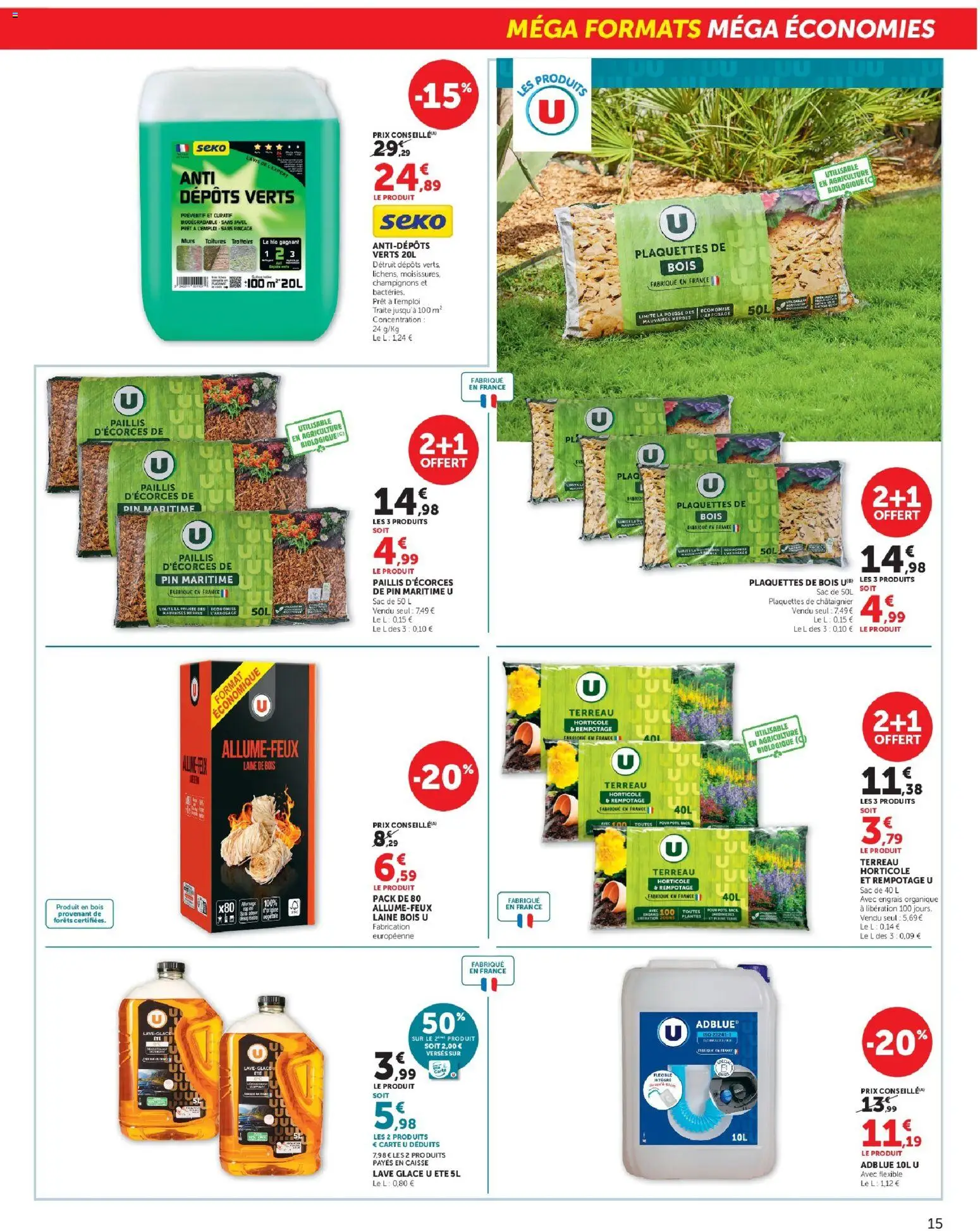 {H1} | Page: 15 | Produits: Sac, AdBlue, Terreau, Terreau horticole