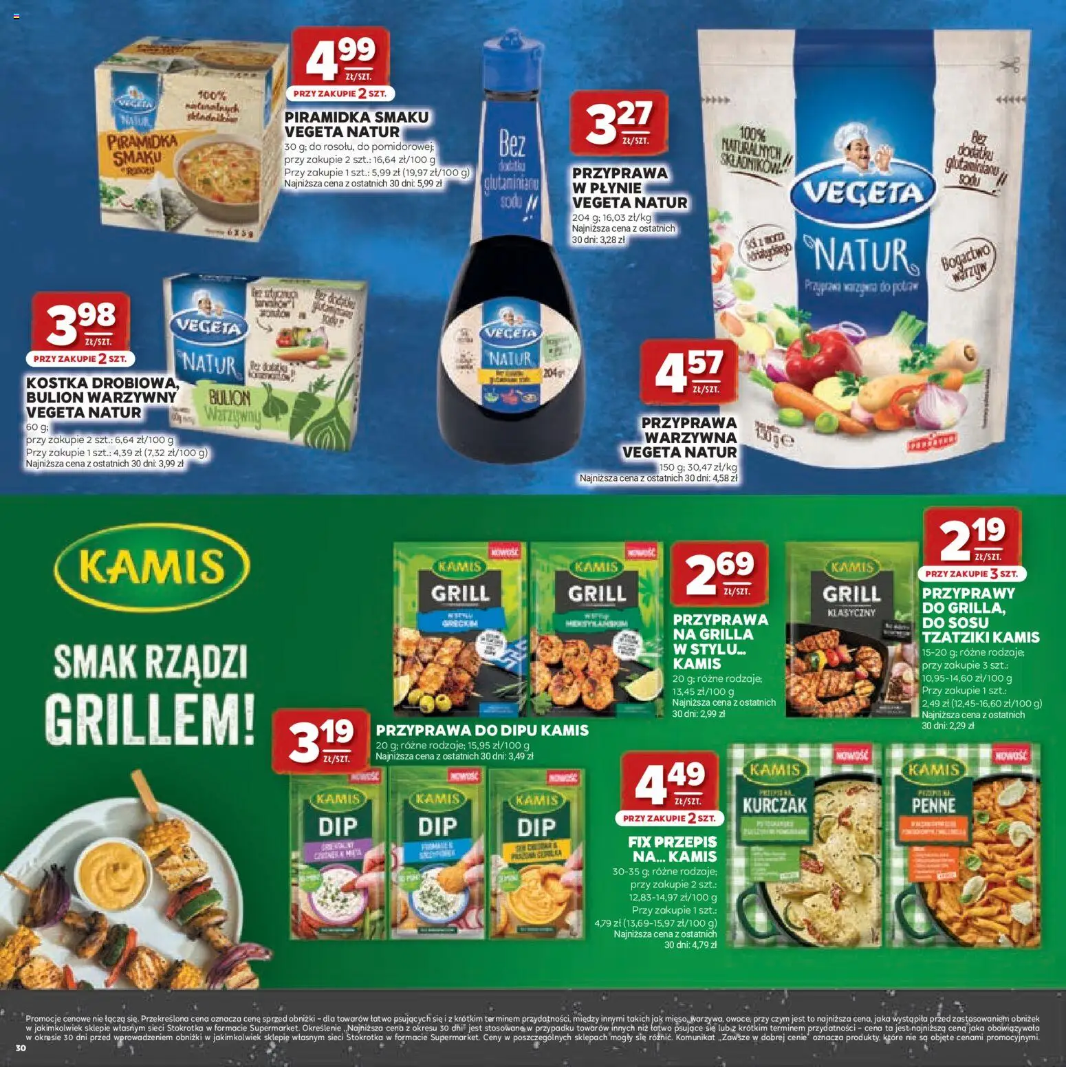 Stokrotka gazetka - Grill od 23.04.2026 | Strona: 30 | Produkty: Tzatziki, Penne, Grill, Przyprawy