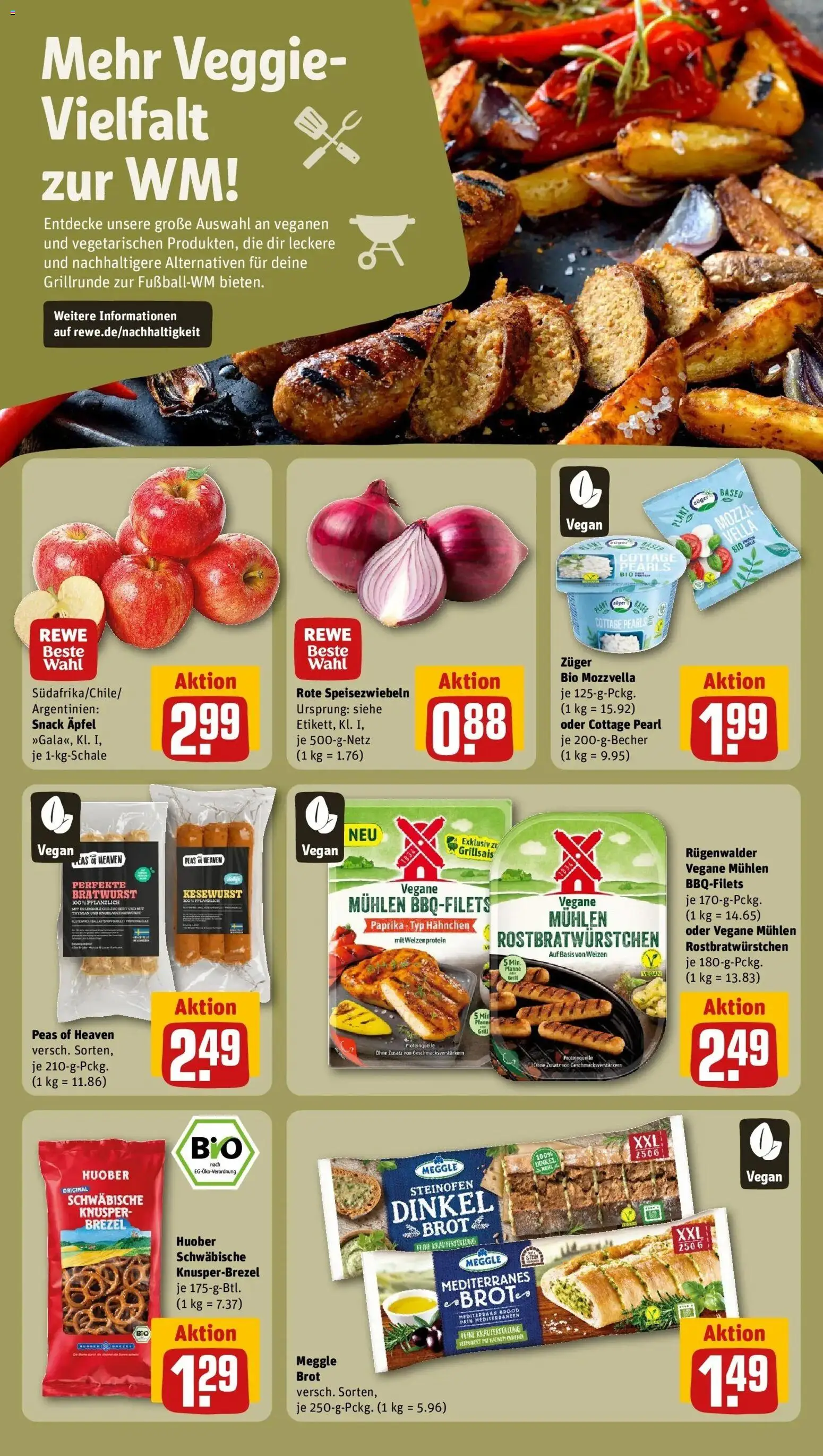 Rewe Prospekt Frechen-Bachem – gültig ab 08.06.2026 | Seite: 15 | Produkte: Bratwurst, Äpfel, Paprika, Brot