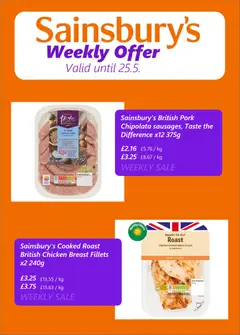 Preview of Sainsbury's - Weekly offers valid from 19.05.2026 | Page: 2 | Products: Chicken, Chicken breast, Pork, Salad