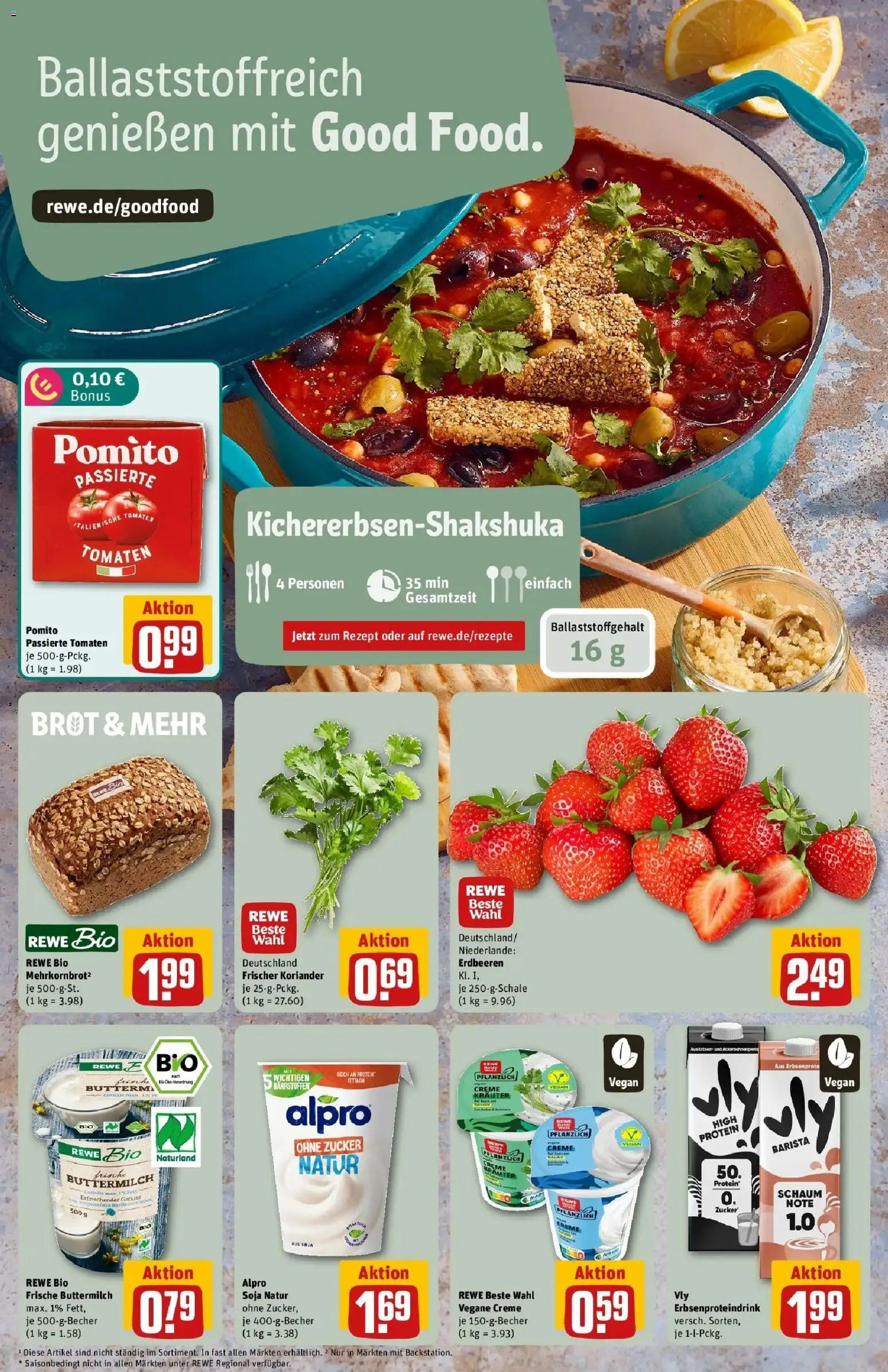 REWE Prospekt ab 07.09.2026 zum Blättern » Angebote | Seite: 4 | Produkte: Buttermilch, Tomaten, Zucker, Erdbeeren