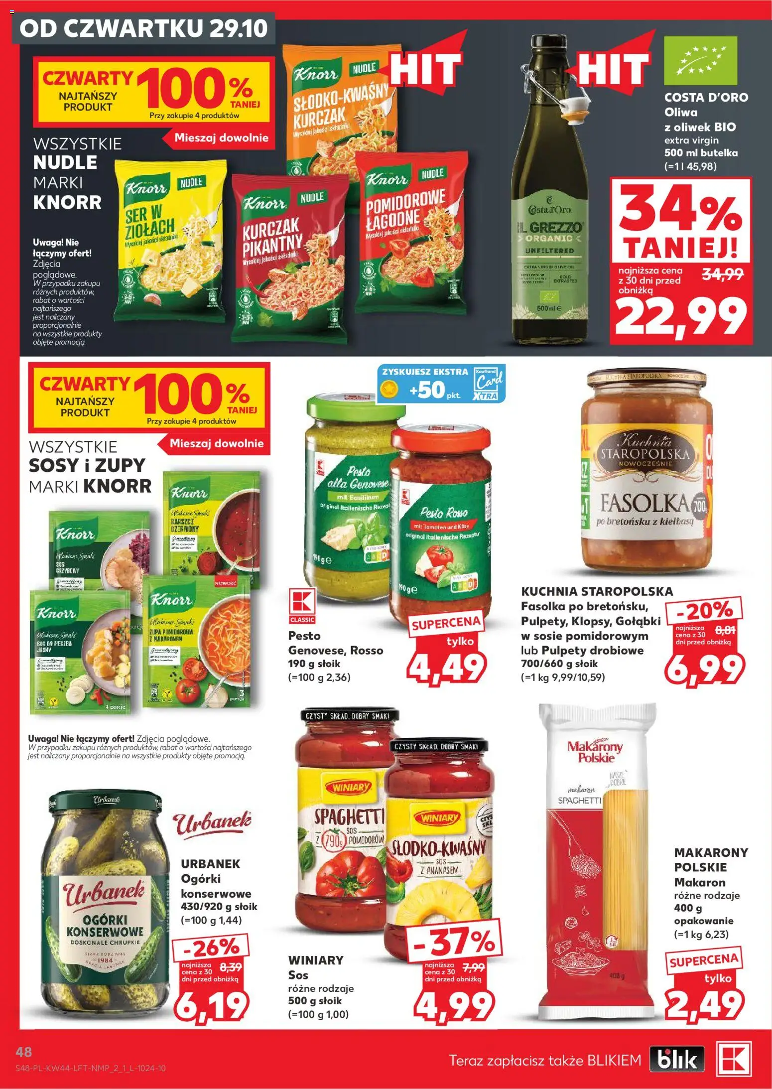 Kaufland Polsko leták od 29.10.2026 | Strana: 48 | Produkty: Knorr, Caro, Nudle, Makarony