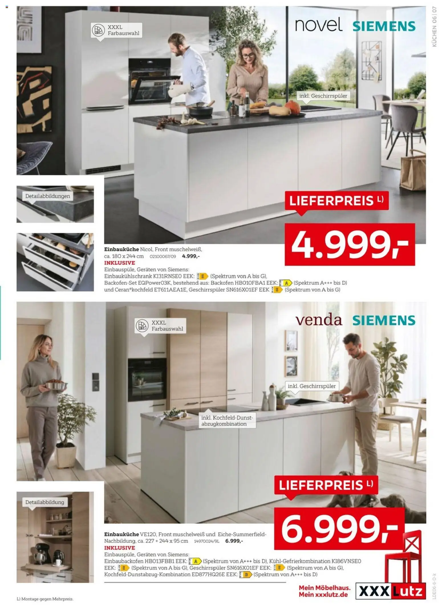 XXXLutz Küchenwelt – gültig ab 06.06.2026 | Seite: 7 | Produkte: Geschirrspüler, Einbauküche, Backofen, Kuchen