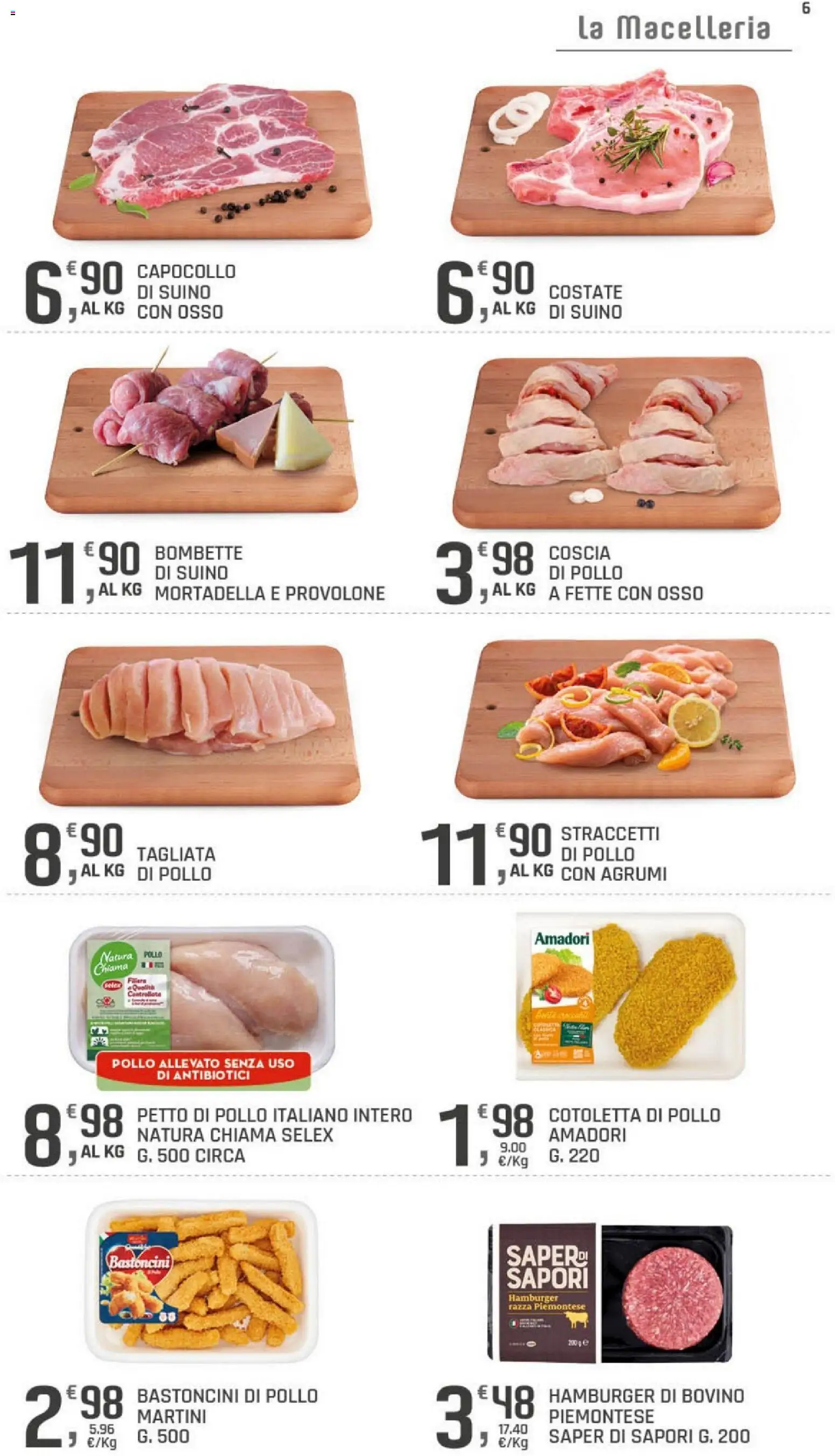 Volantino DOK del 20/08/2026 | Pagina: 6 | Prodotti: Provolone, Pollo, Mortadella, Hamburger