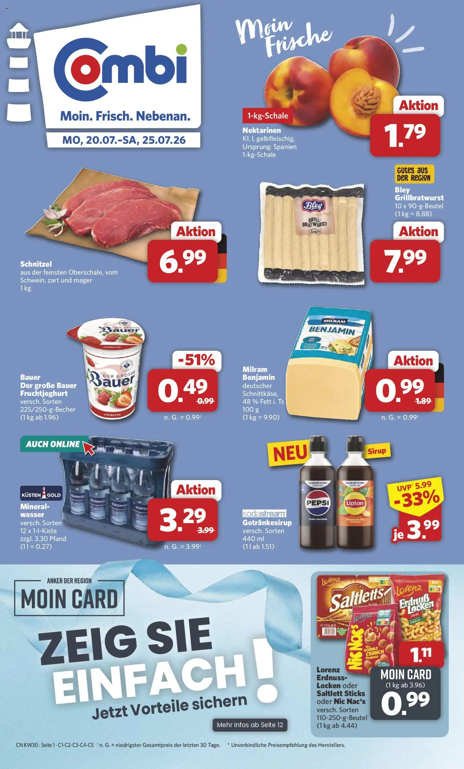 Combi Prospekt – gültig ab 20.07.2026 | Seite: 1 | Produkte: Grill, Nektarinen, Sirup, Sodastream