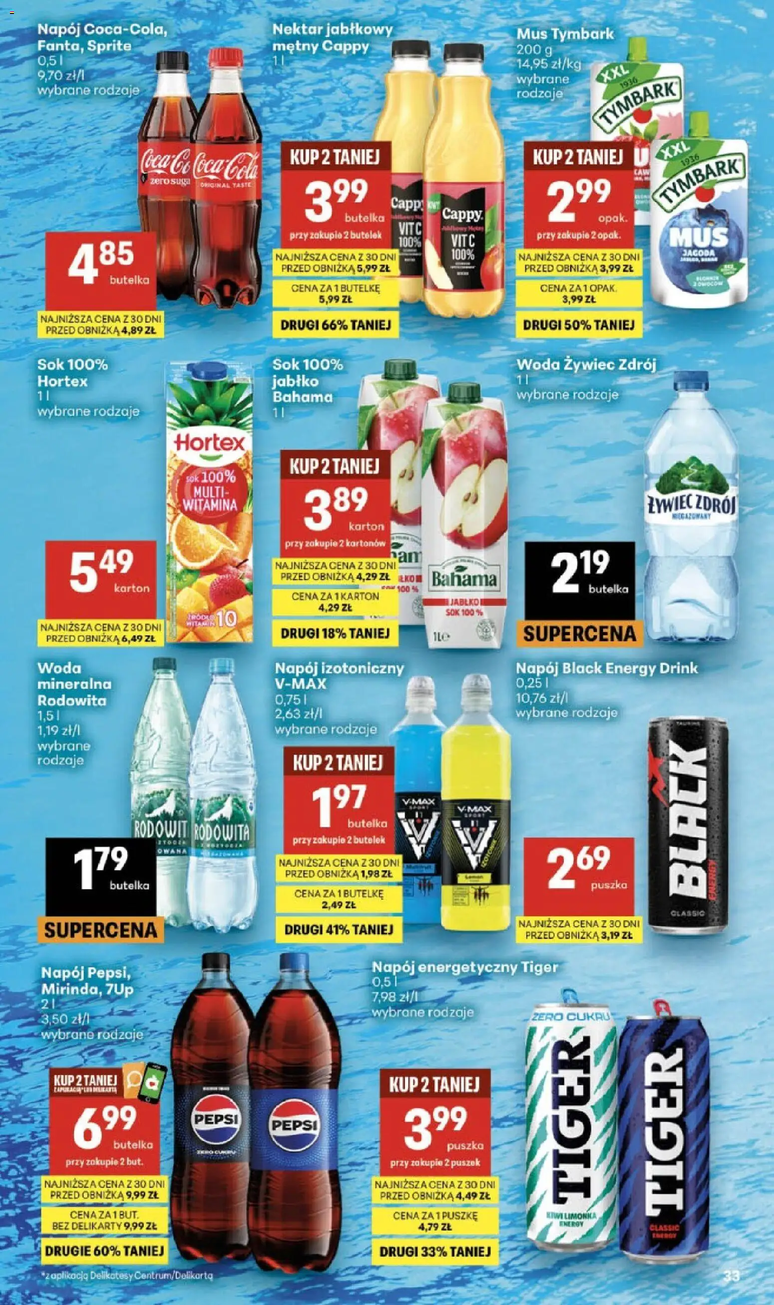 Delikatesy Centrum Black Weeks od 29.10.2026 | Strona: 33 | Produkty: Woda żywiec, Napój energetyczny, Sprite, Sok