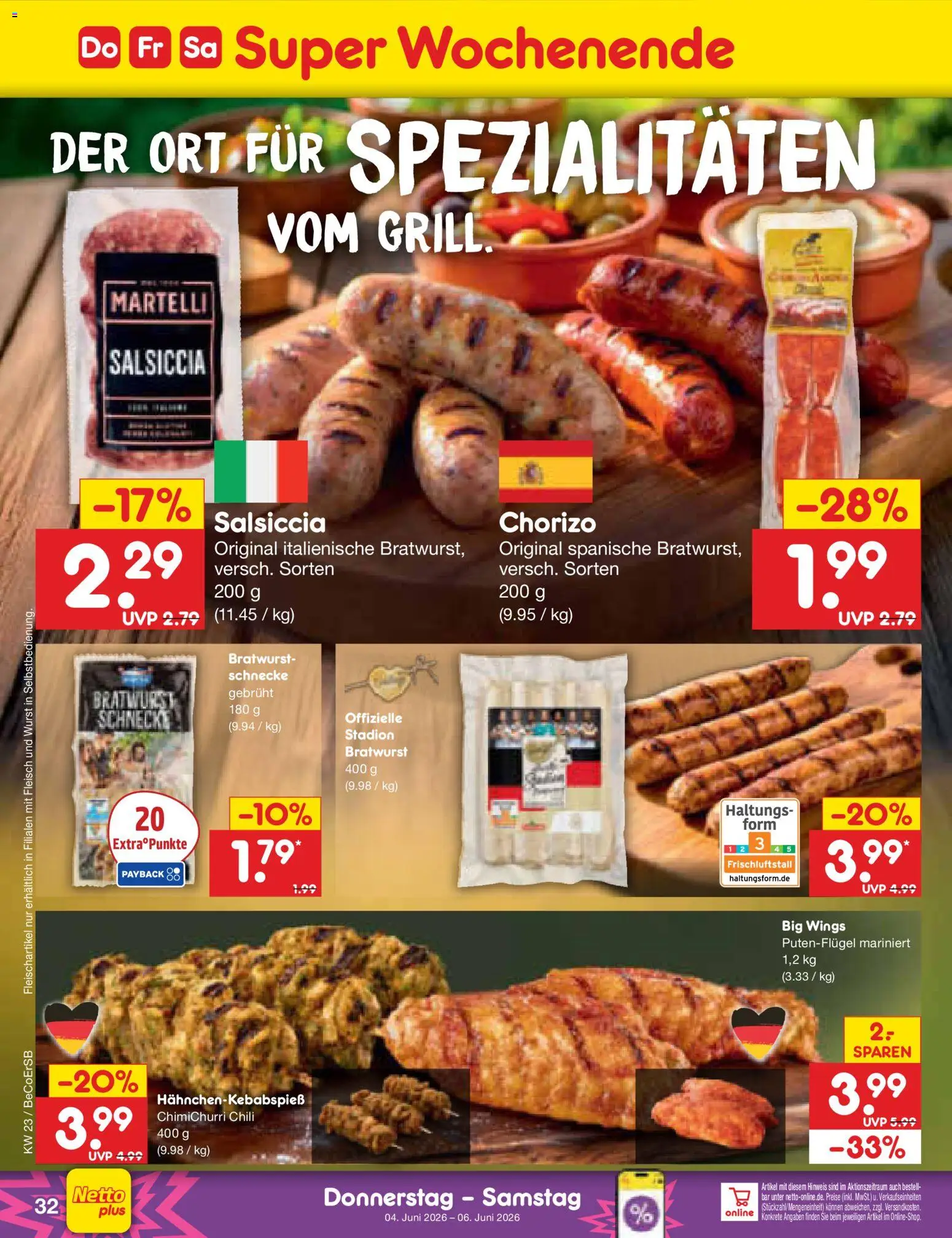 Netto Marken-Discount Prospekt – gültig ab 01.06.2026 | Seite: 46 | Produkte: Grill, Bratwurst, Chili, Fleisch