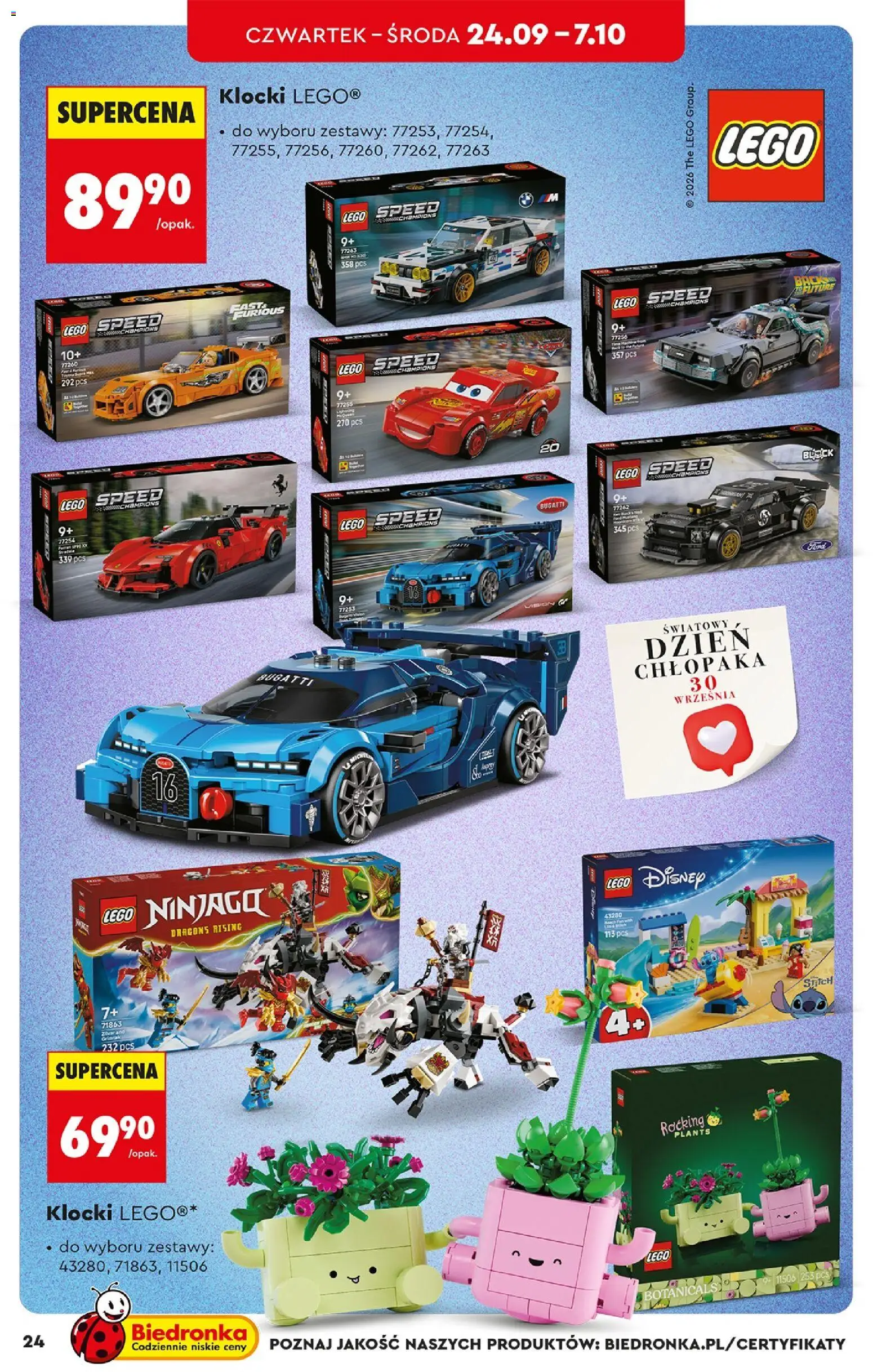 Biedronka Polsko leták - Hity i inspiracje od 19.09.2026 | Strana: 24 | Produkty: LEGO, Bugatti