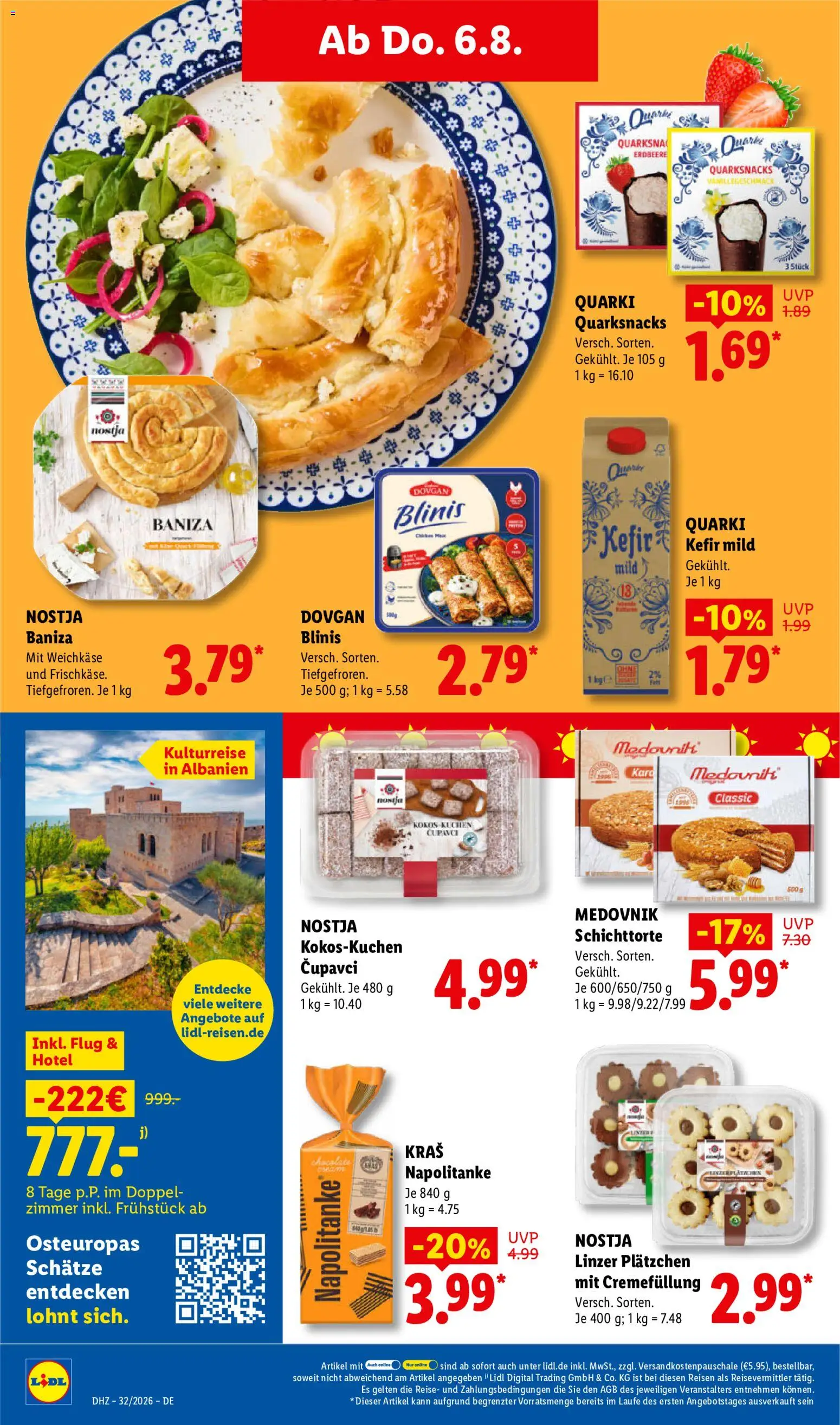 Lidl Německo leták od 03.08.2026 | Strana: 52 | Produkty: Kefír, Medovník, Kokos