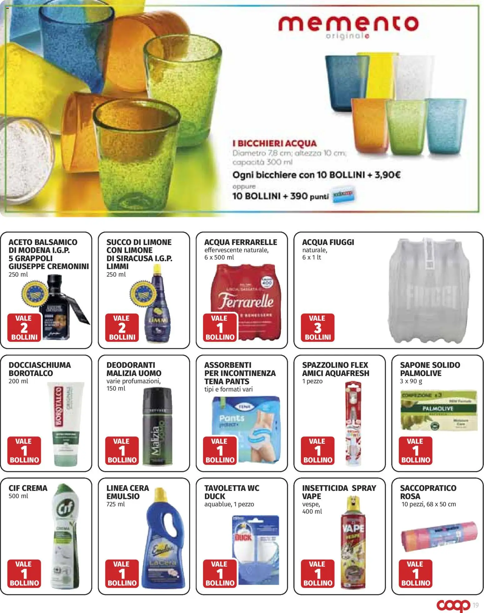 Volantino COOP del 28.05.2026 | Pagina: 19 | Prodotti: Spazzolino, Aceto, Ferrarelle, WC