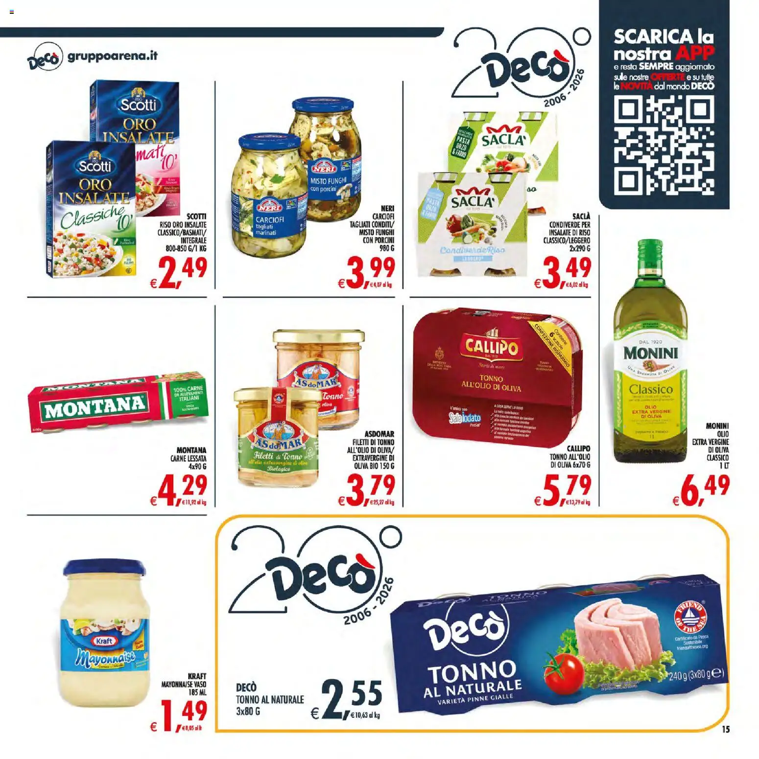 Volantino Decò del 10/07/2026 | Pagina: 15 | Prodotti: Riso, Pesca, Tonno al naturale, Vaso