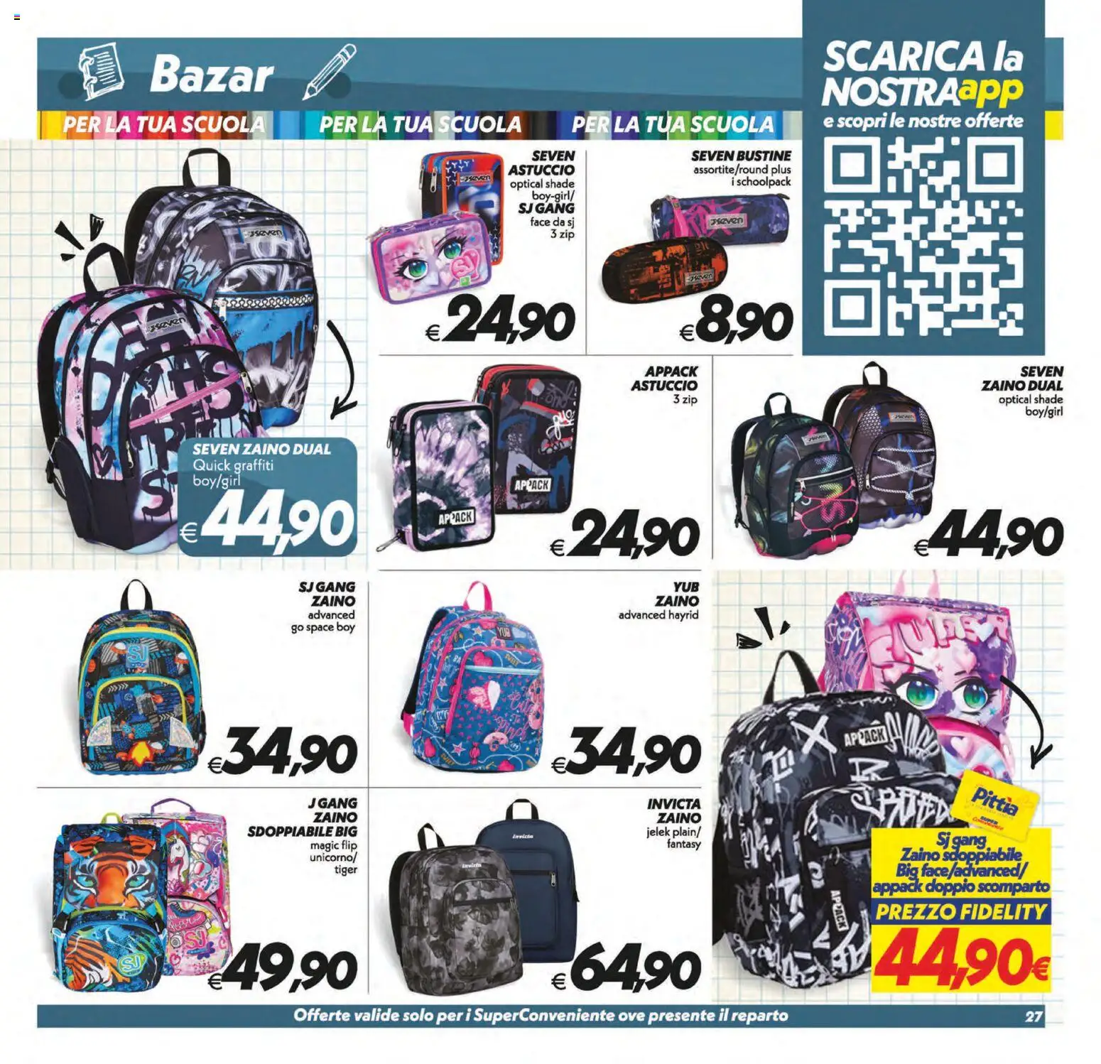 Volantino SuperConveniente del 21/08/2026 | Pagina: 27 | Prodotti: Zaino, Astuccio