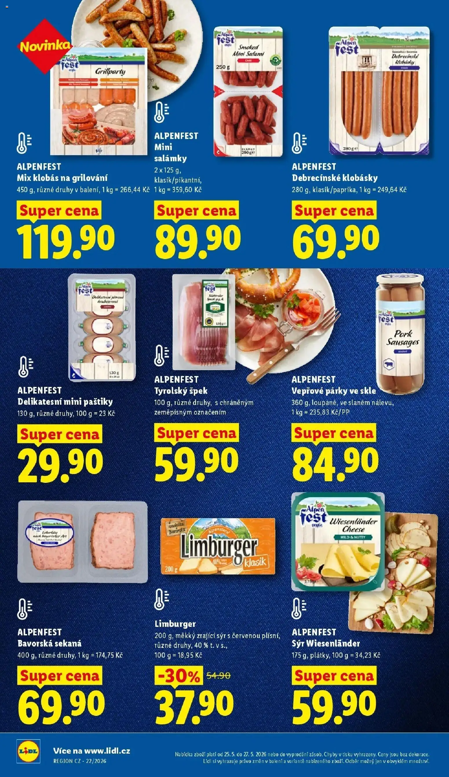Lidl aktuální leták od 25.05.2026 | Strana: 16 | Produkty: Grilování, Limburger, Sekaná, Klobásky