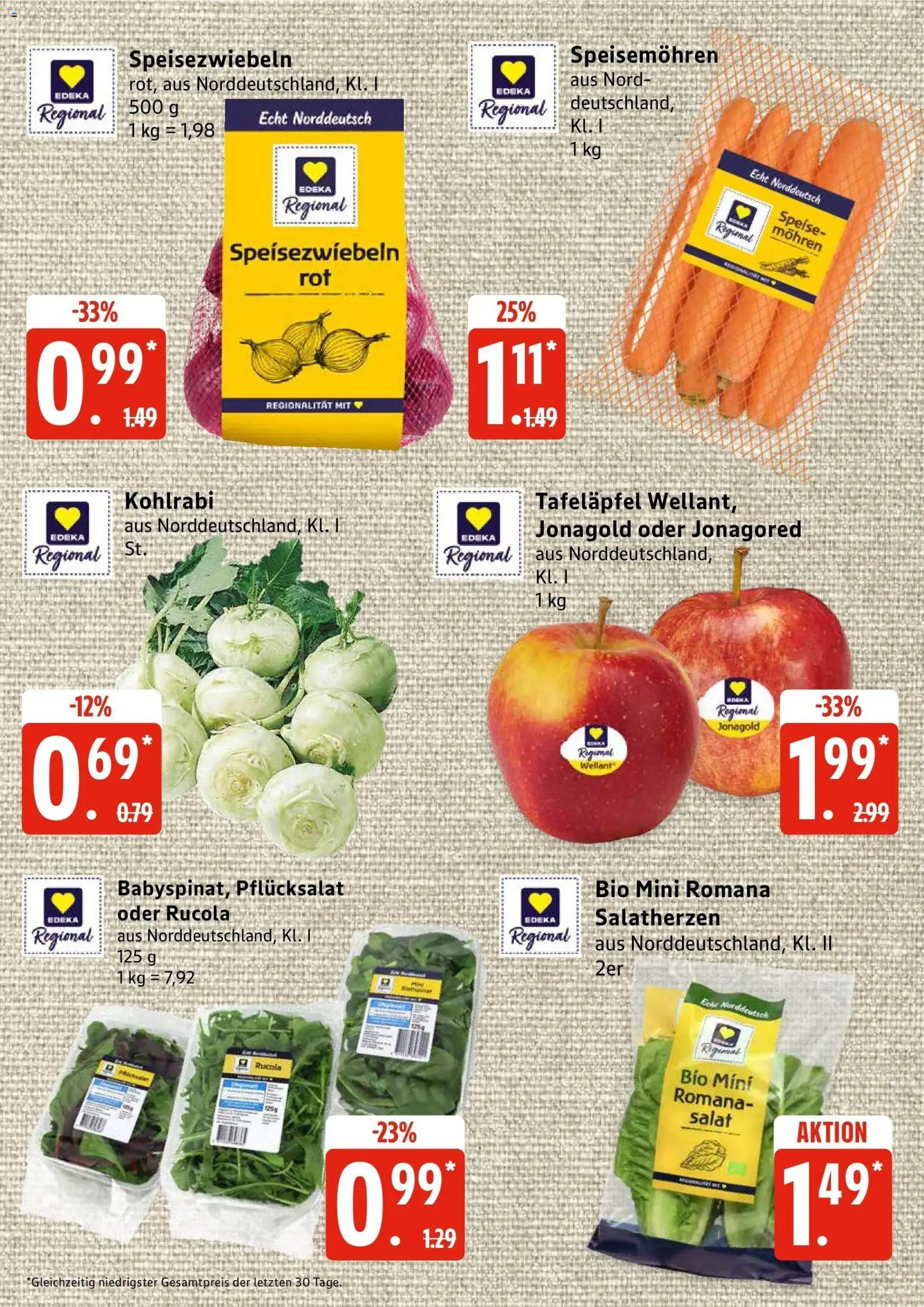 Edeka Prospekt Husum (ab 31.08.2026) » Angebote Online | Seite: 7 | Produkte: Rucola, Kohlrabi, Mohren, Salat