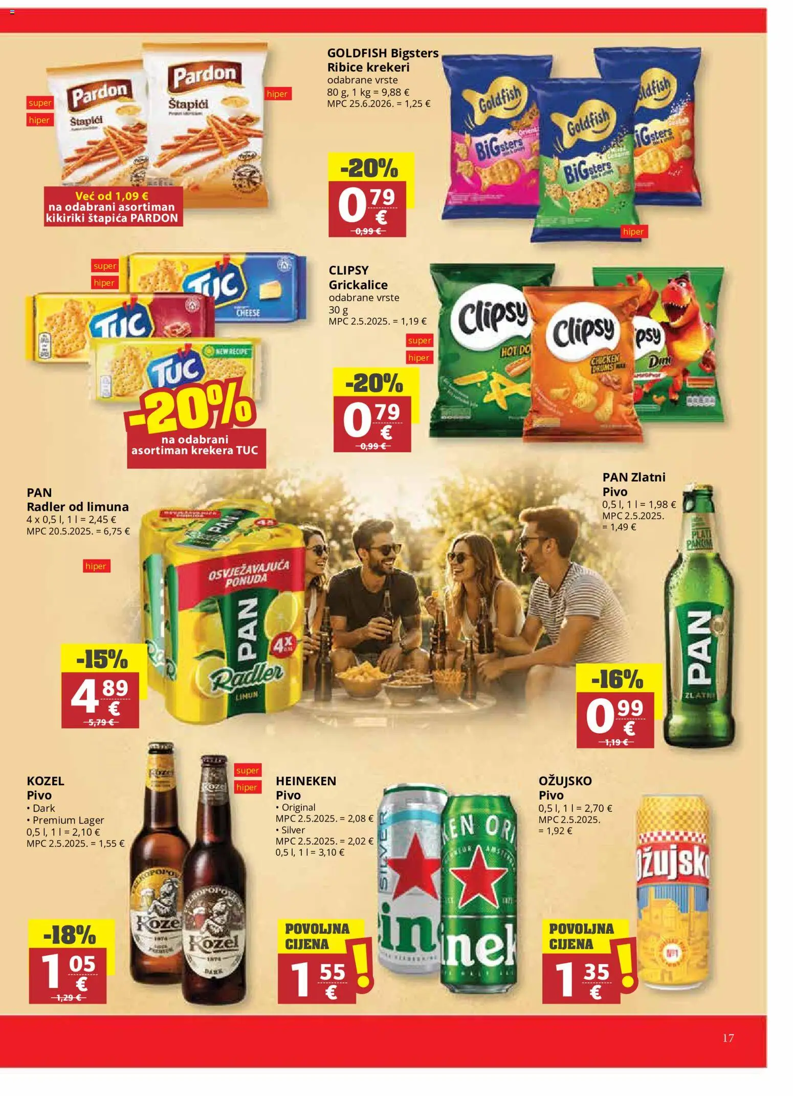 Ribola katalog | vrijedi od 06.08.2026 | Stranica: 17 | Proizvodi: Heineken, Kikiriki, Pan, Krekeri